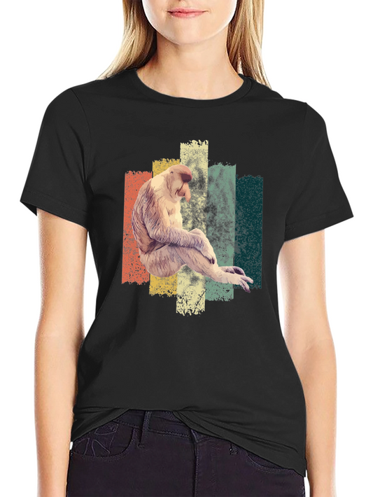 Proboscis Monkey T-Shirt - Retro Style