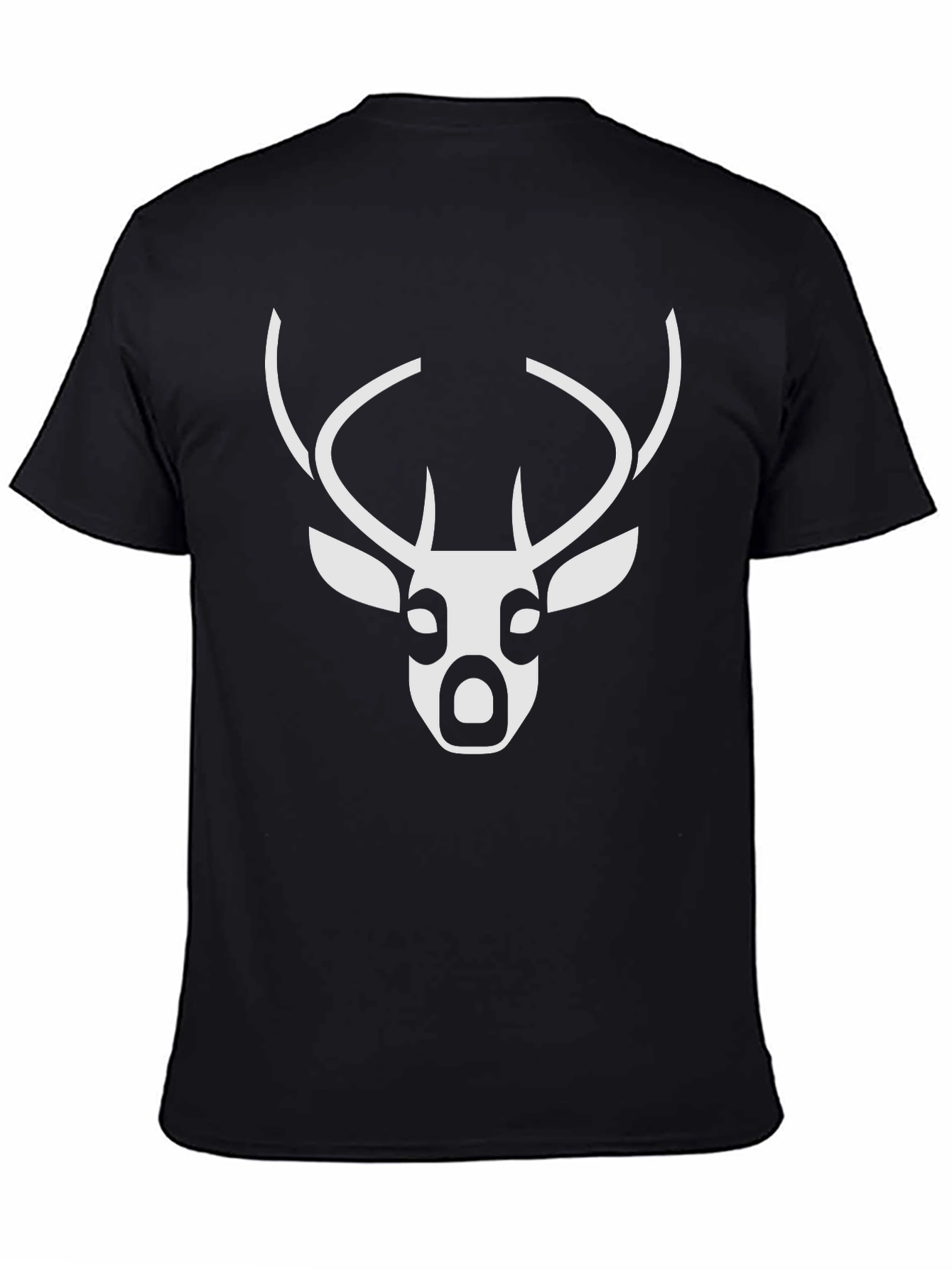 Deer Graphic Black Tee - Modern Wildlife Design