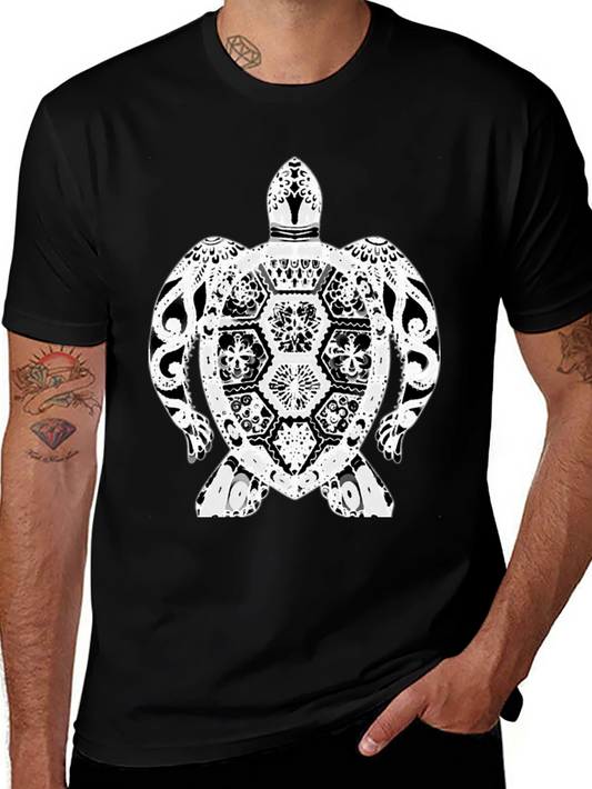 Turtle Graphic Tee - Black Casual T-Shirt