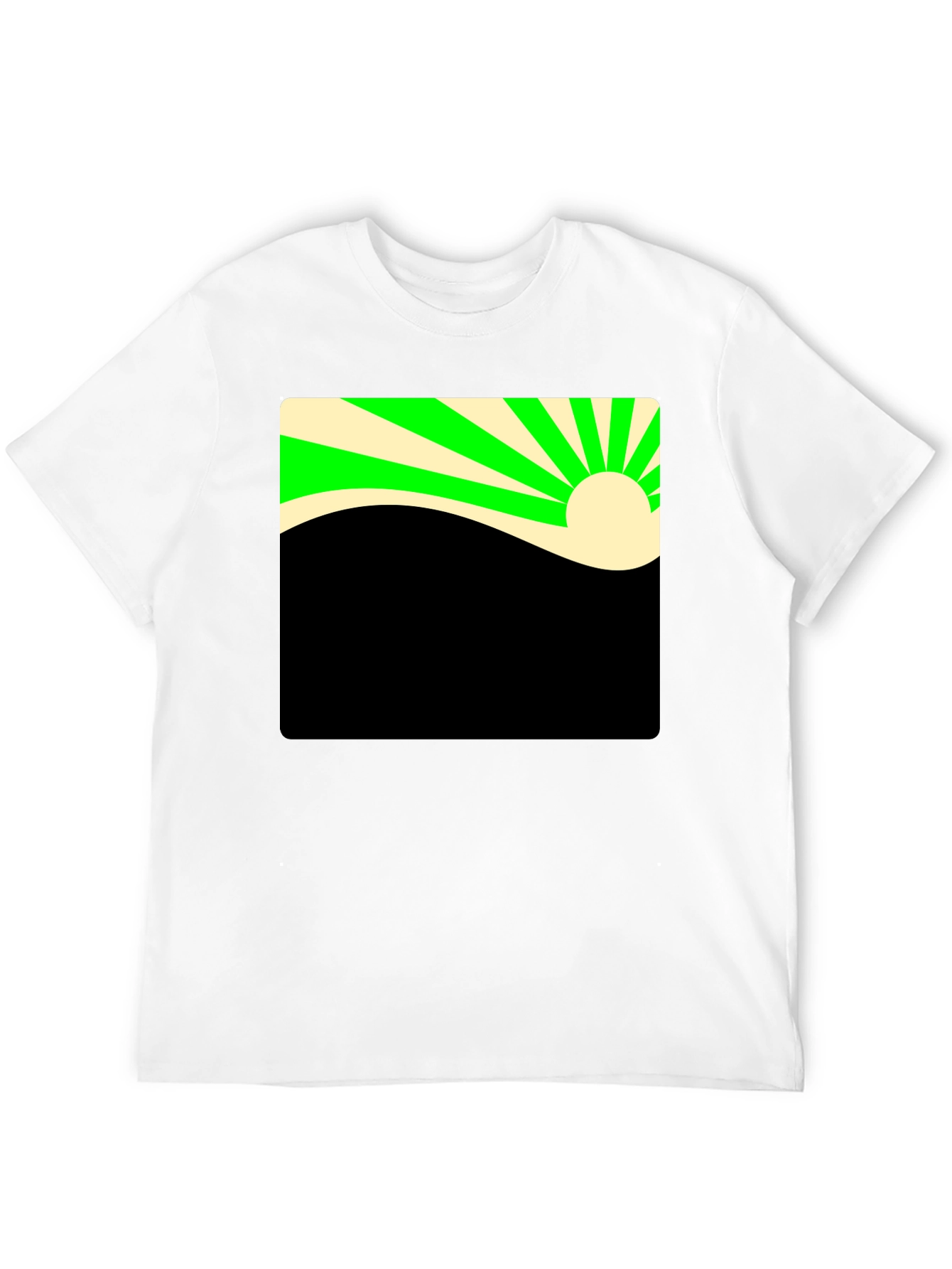 Retro Sunrise Graphic Tee - Black
