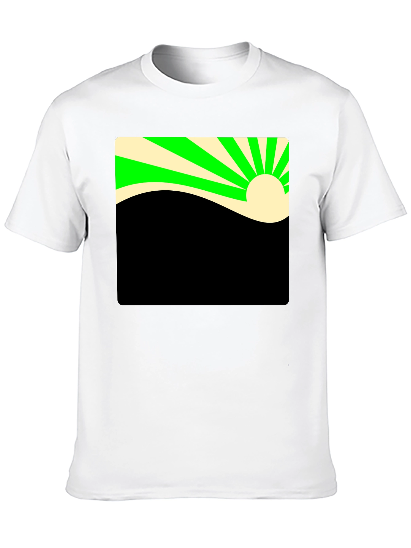 Retro Sunrise Graphic Tee - Black