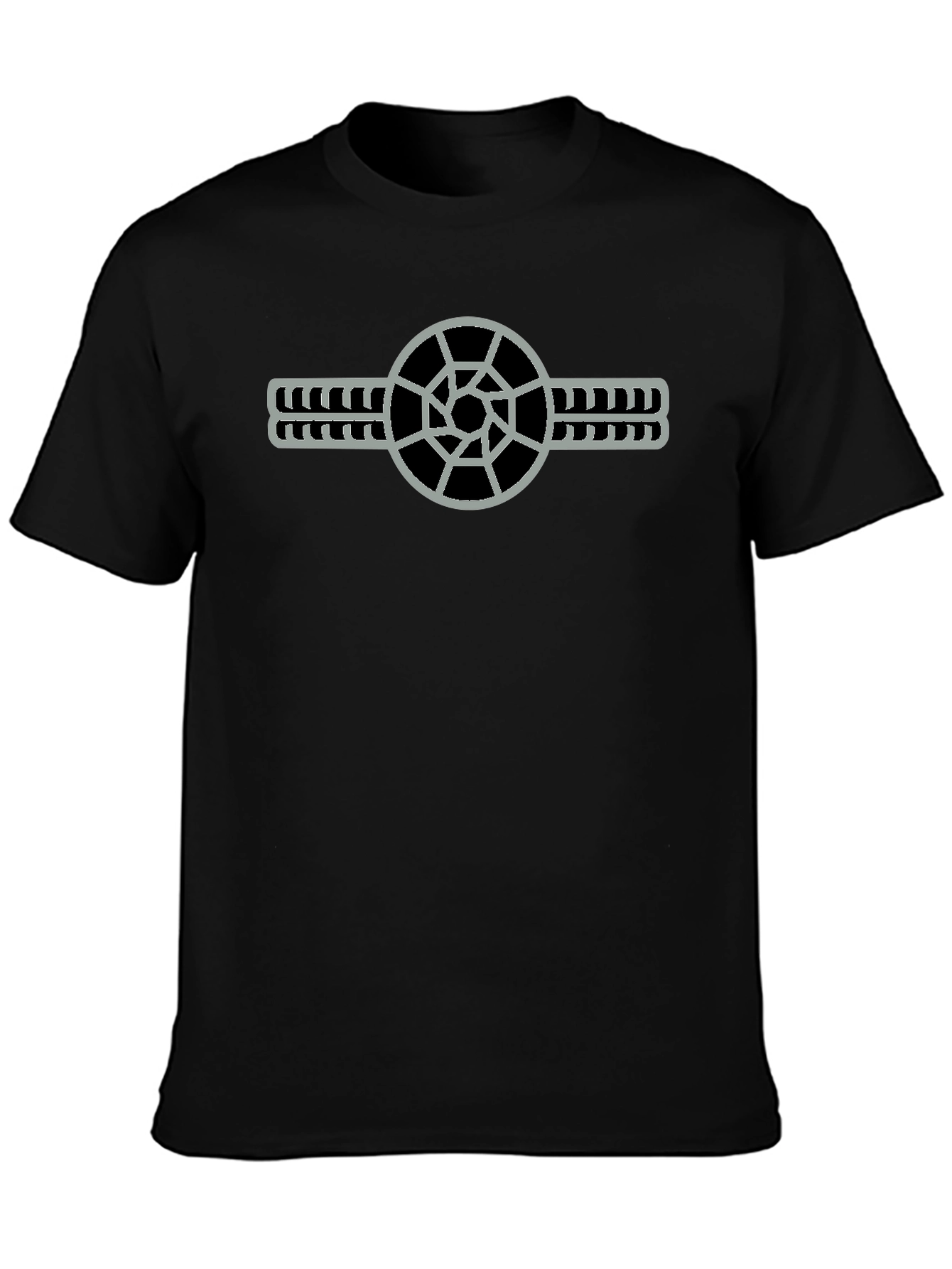 Geometric Circle Graphic Print Black T-Shirt