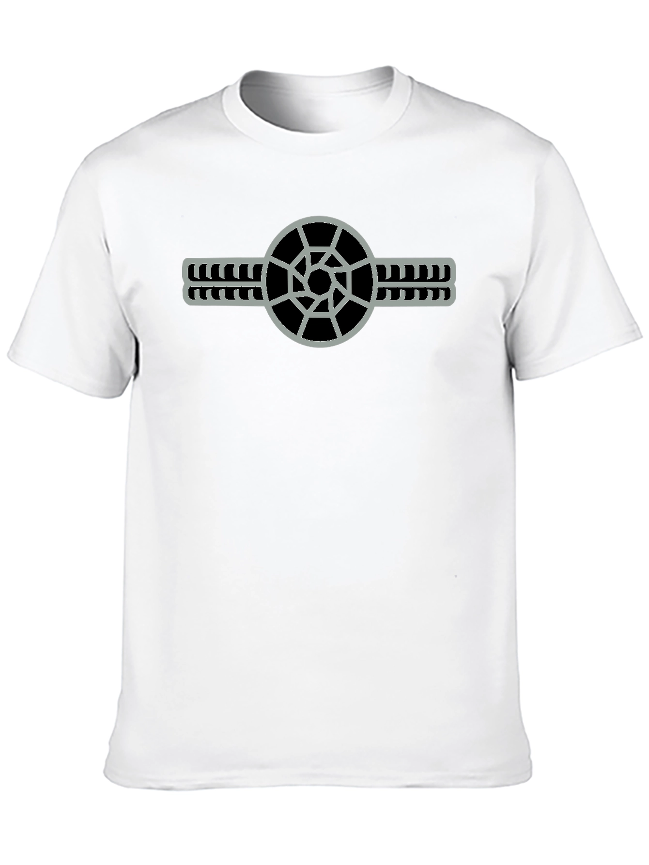 Geometric Circle Graphic Print Black T-Shirt