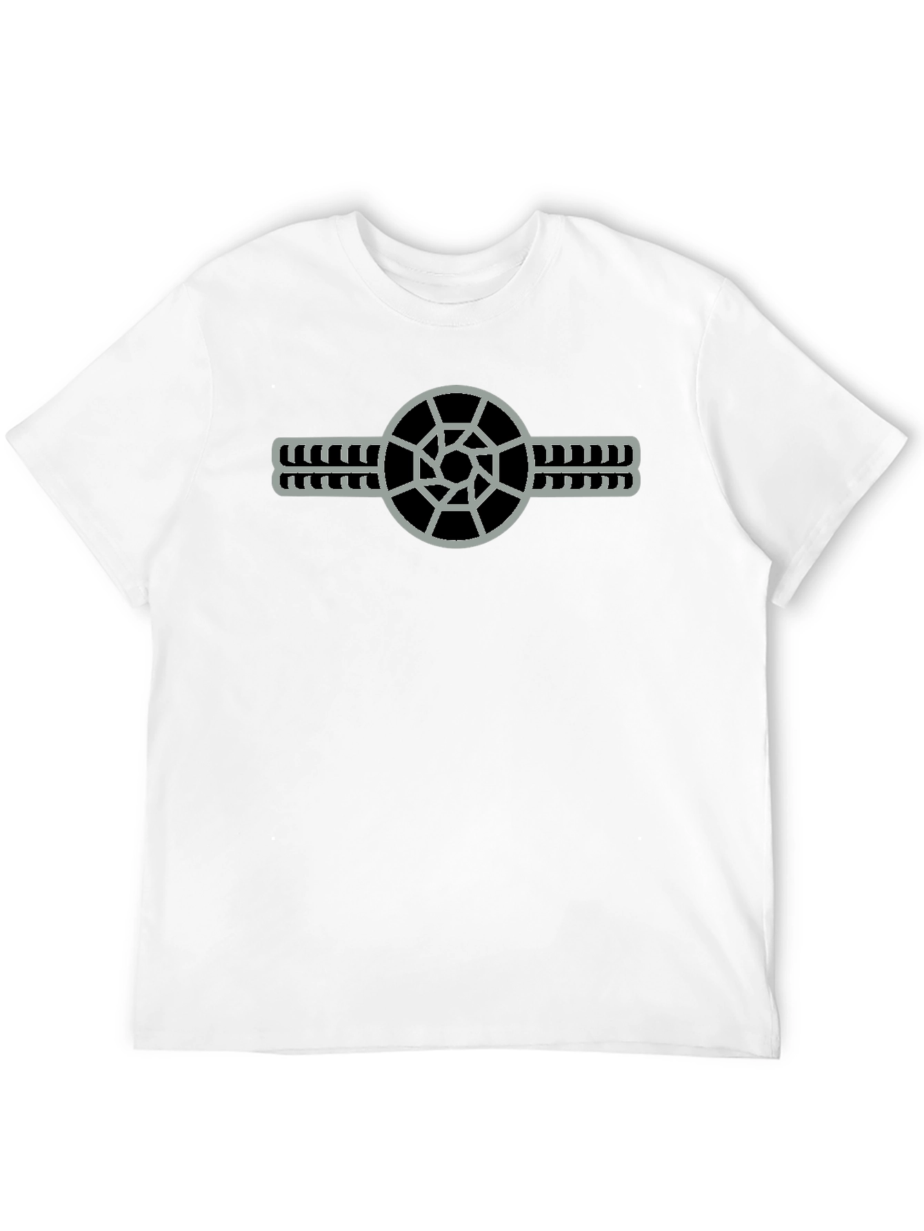Geometric Circle Graphic Print Black T-Shirt
