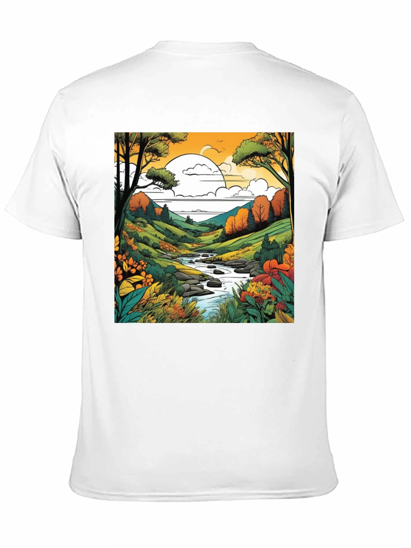 Nature River Black T-Shirt