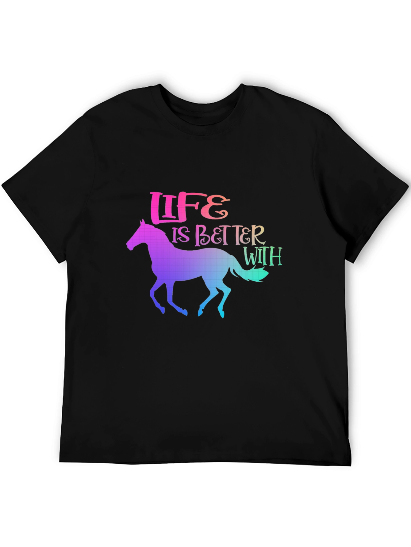 Life is Better With Horses Rainbow T-Shirt