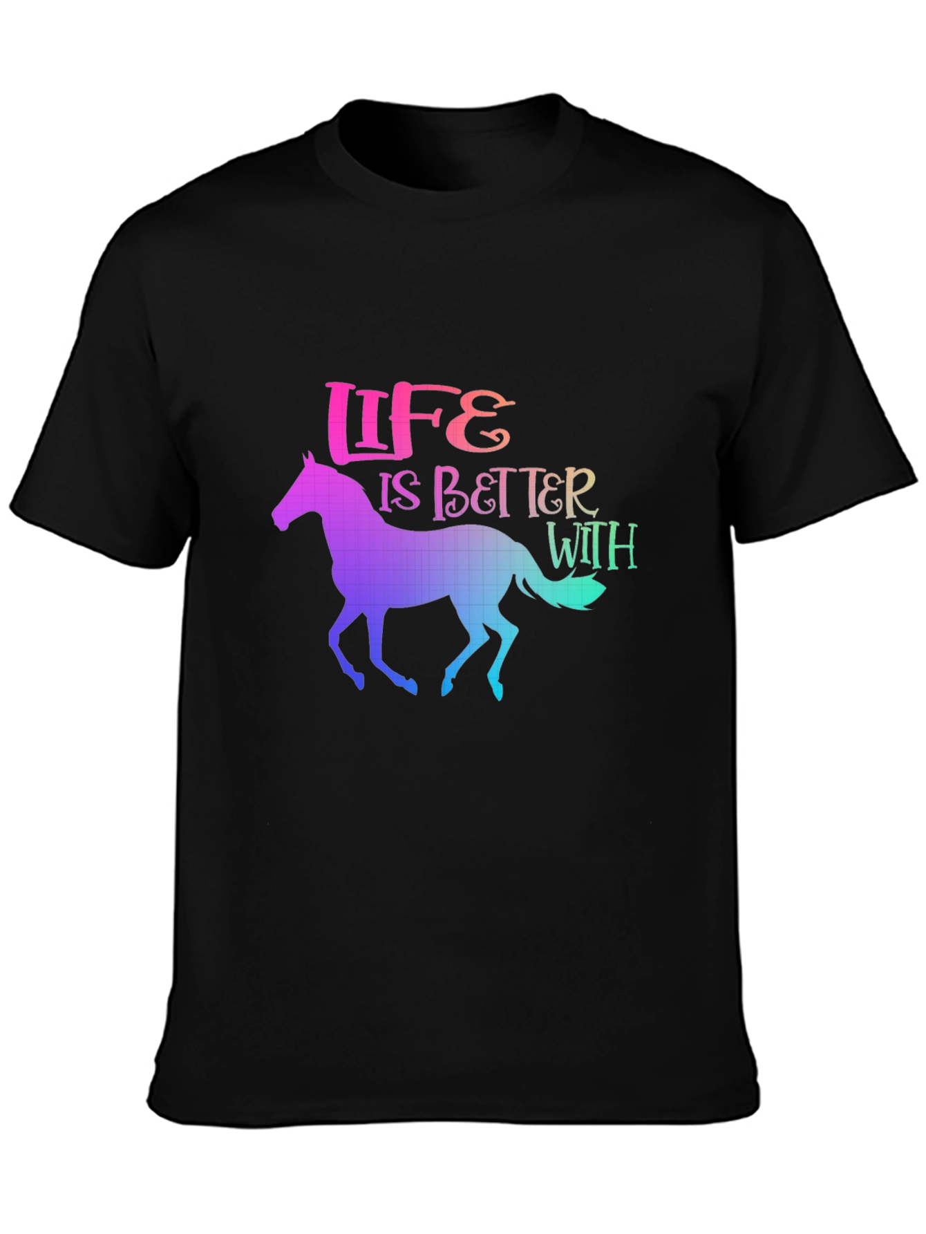Life is Better With Horses Rainbow T-Shirt