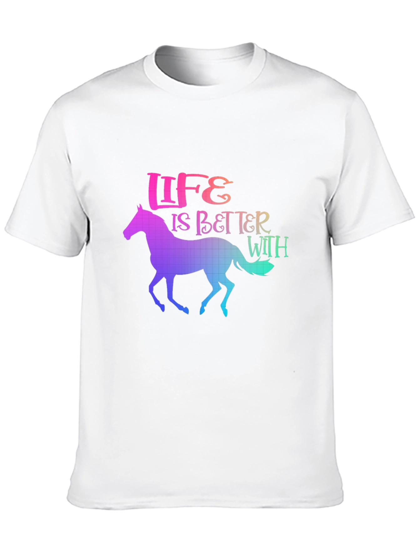 Life is Better With Horses Rainbow T-Shirt