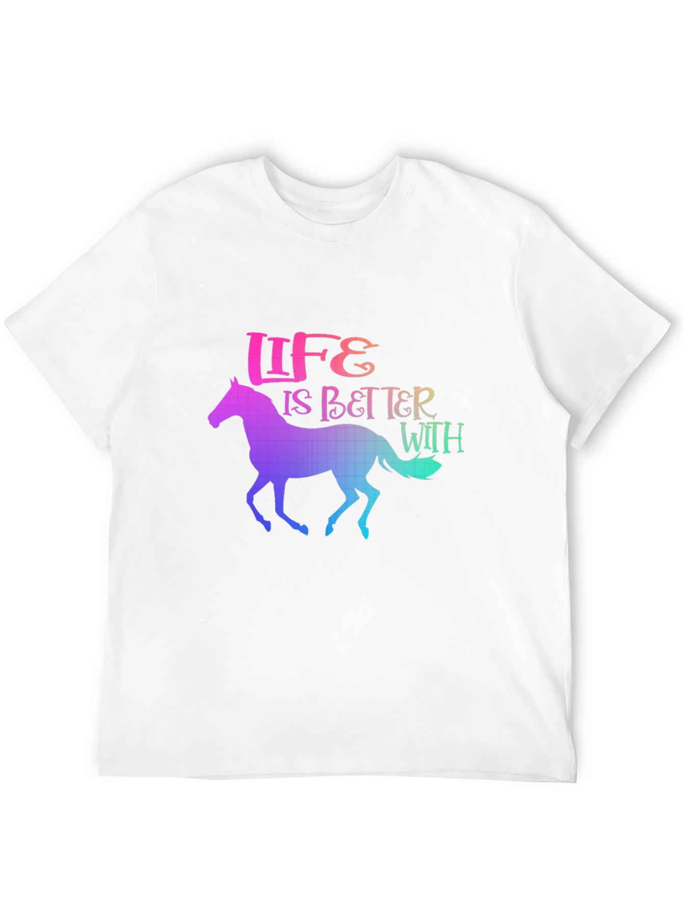 Life is Better With Horses Rainbow T-Shirt