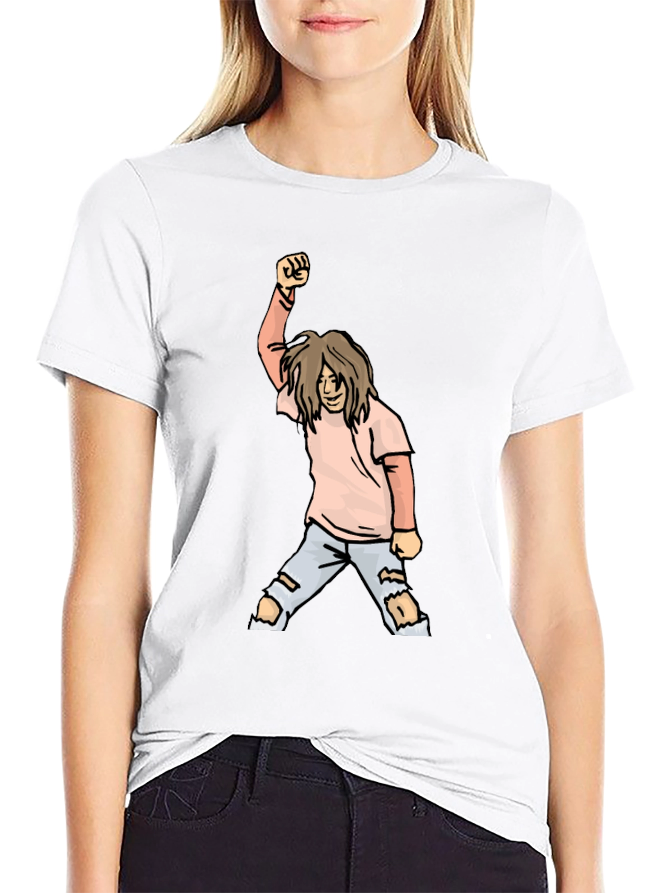 Graphic Tee - Cartoon Punk Rocker Fist
