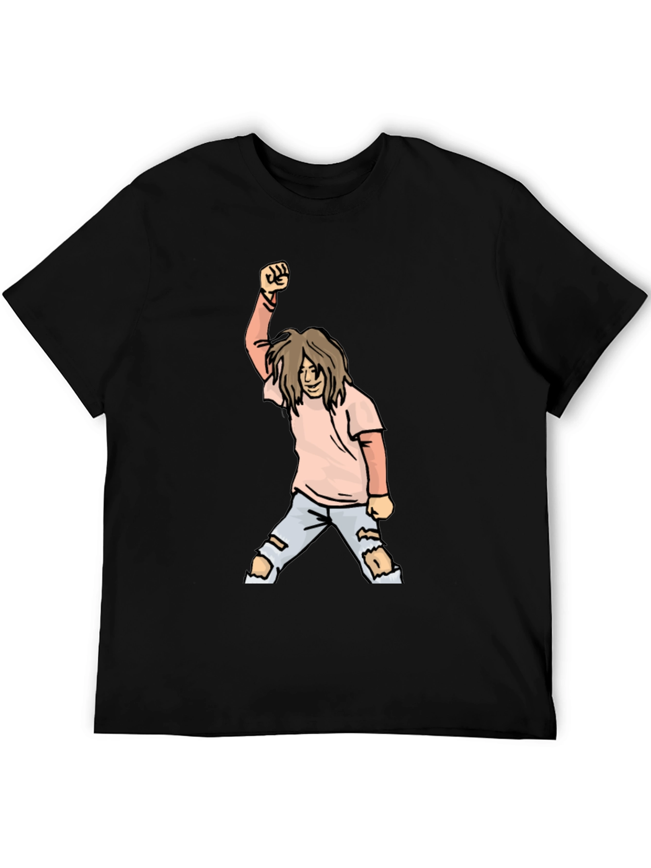 Graphic Tee - Cartoon Punk Rocker Fist