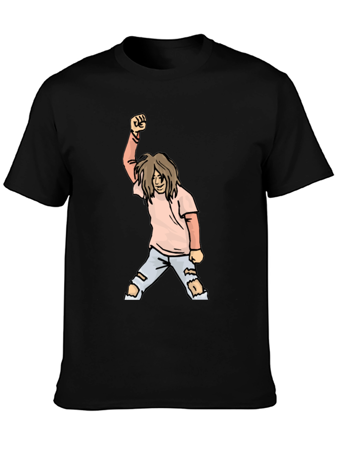 Graphic Tee - Cartoon Punk Rocker Fist