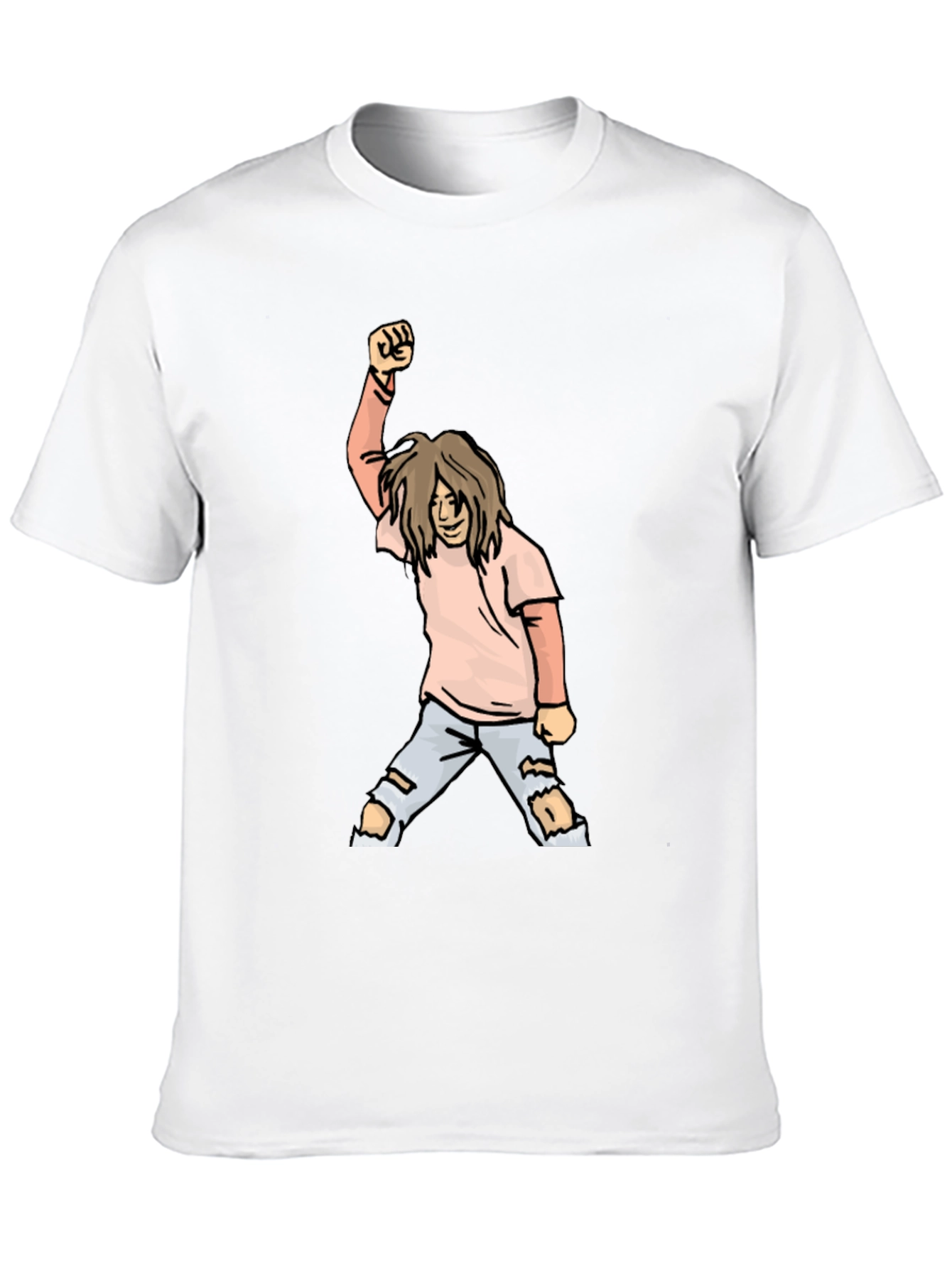 Graphic Tee - Cartoon Punk Rocker Fist