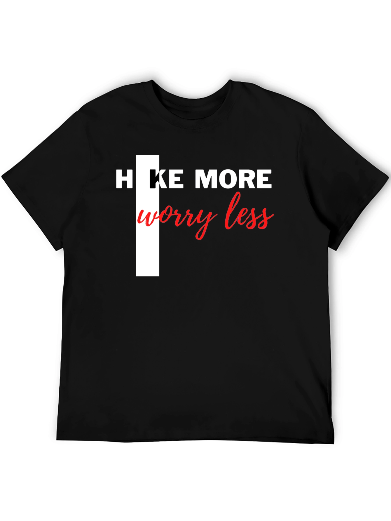 Hike More Worry Less Black Tee