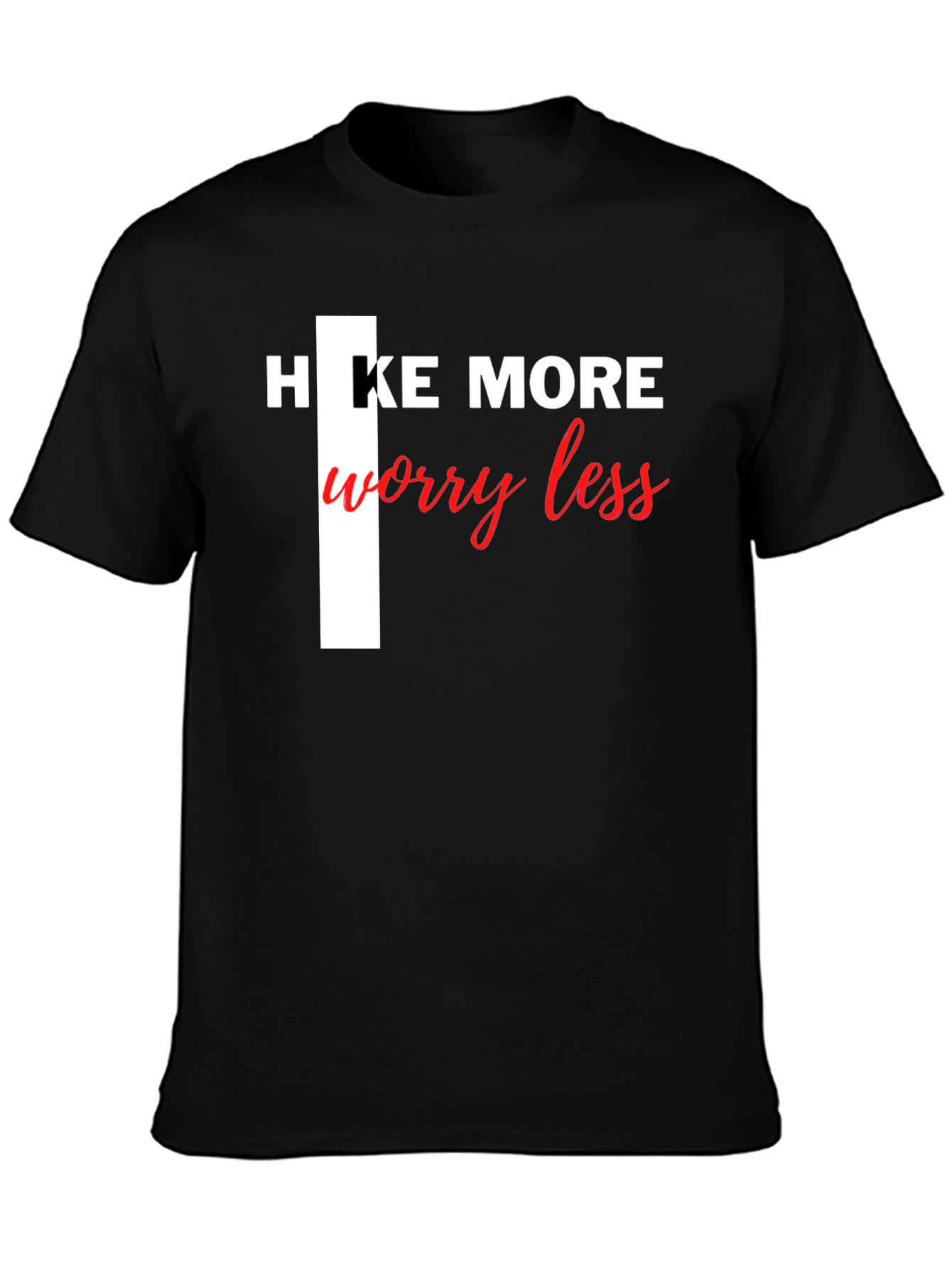Hike More Worry Less Black Tee