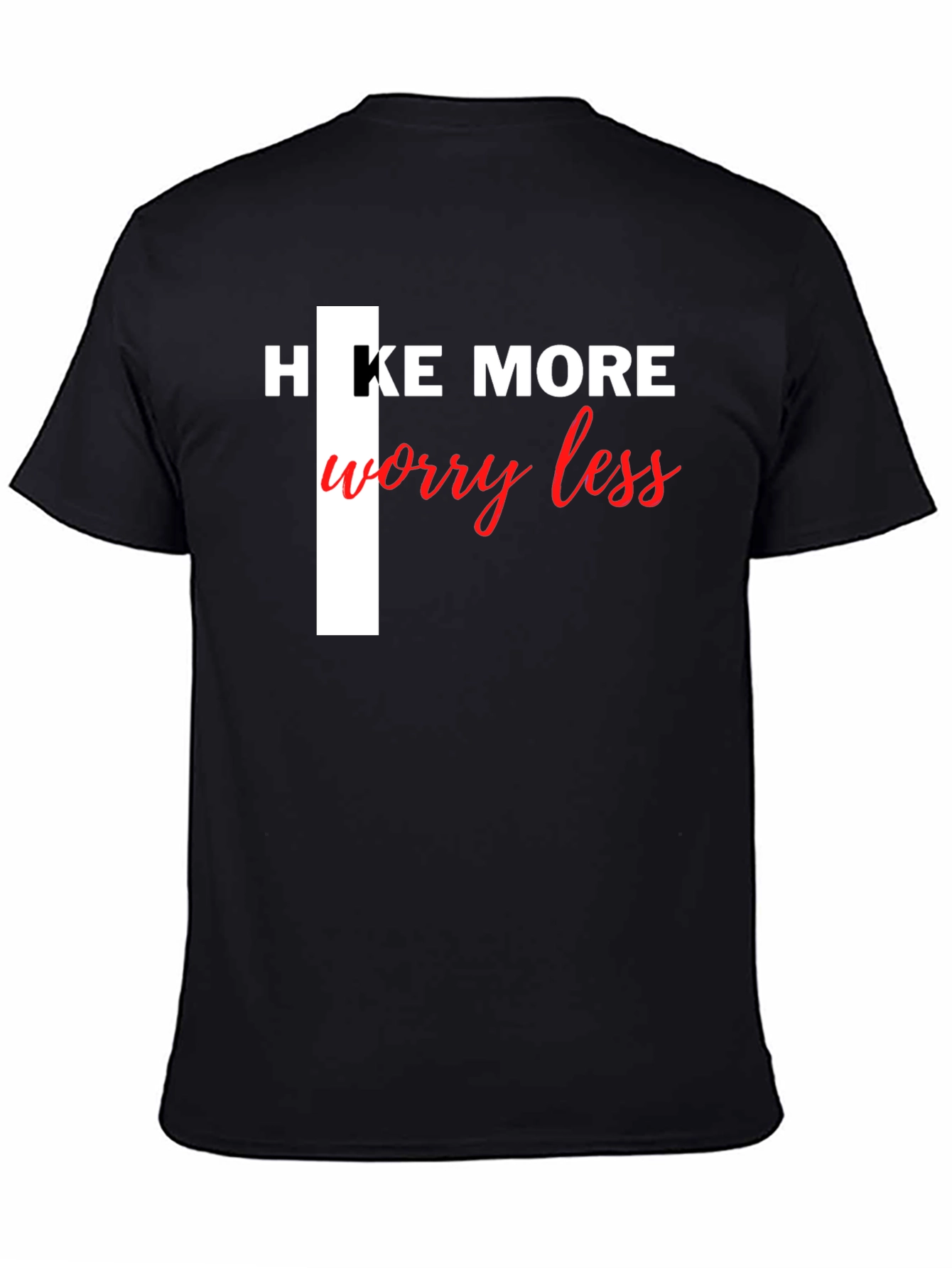 Hike More Worry Less Black Tee