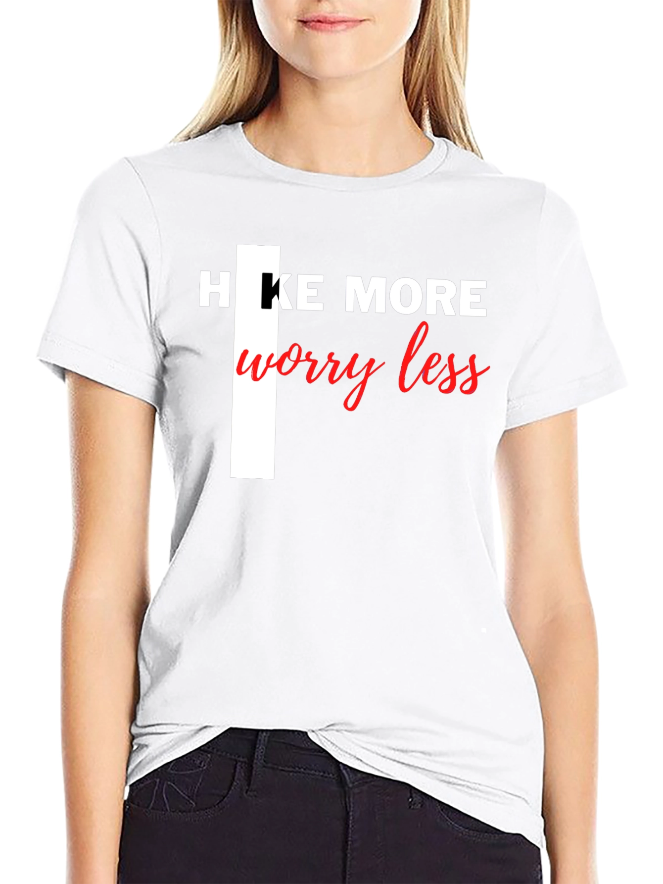 Hike More Worry Less Black Tee