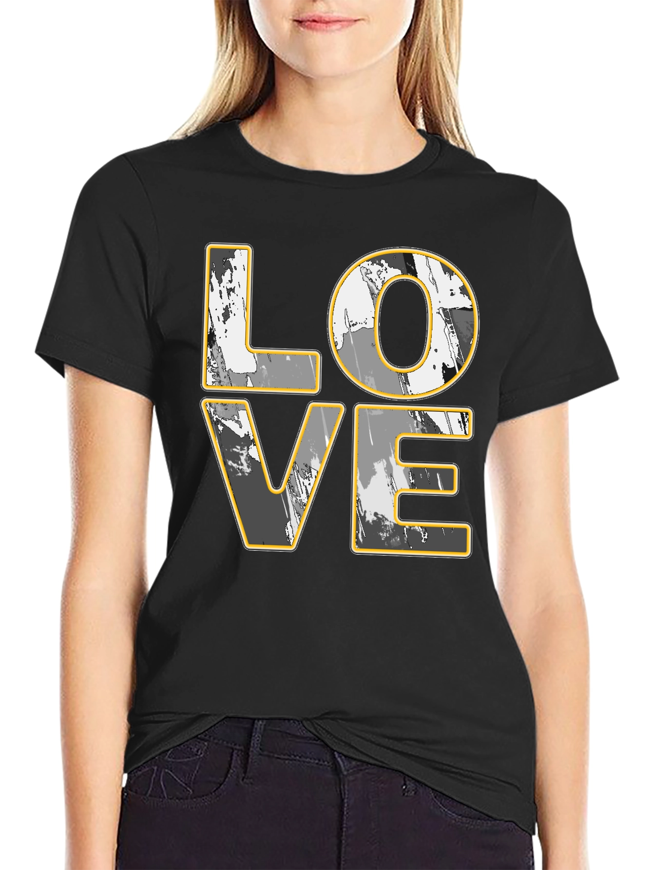 LOVE Graphic Print Black T-Shirt