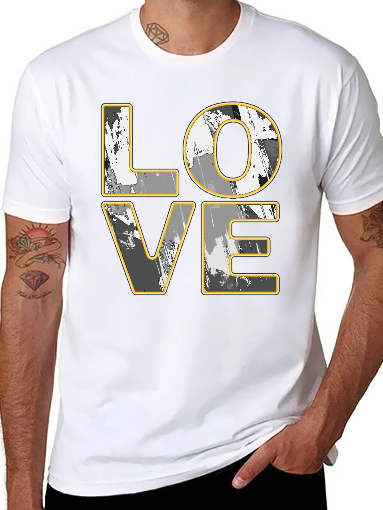 LOVE Graphic Print Black T-Shirt