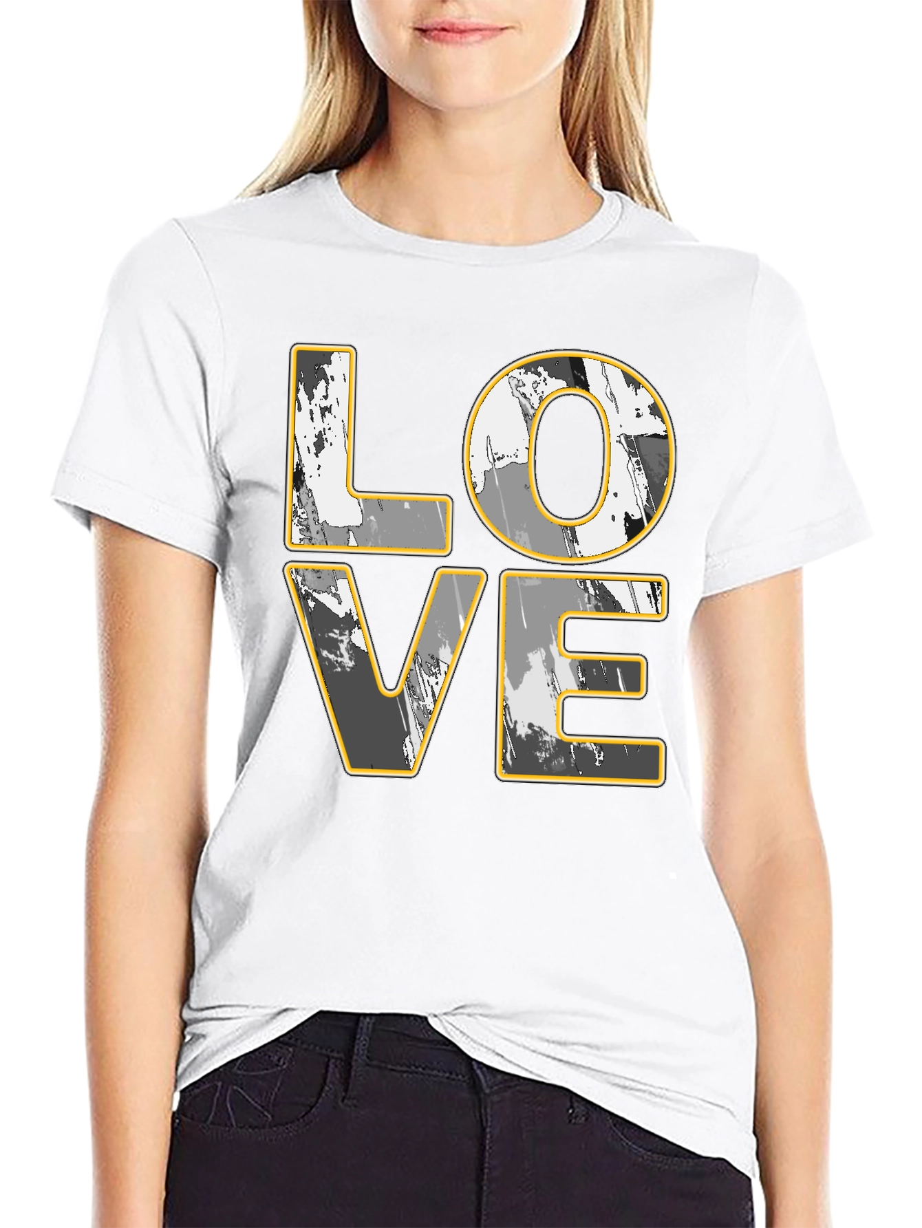 LOVE Graphic Print Black T-Shirt