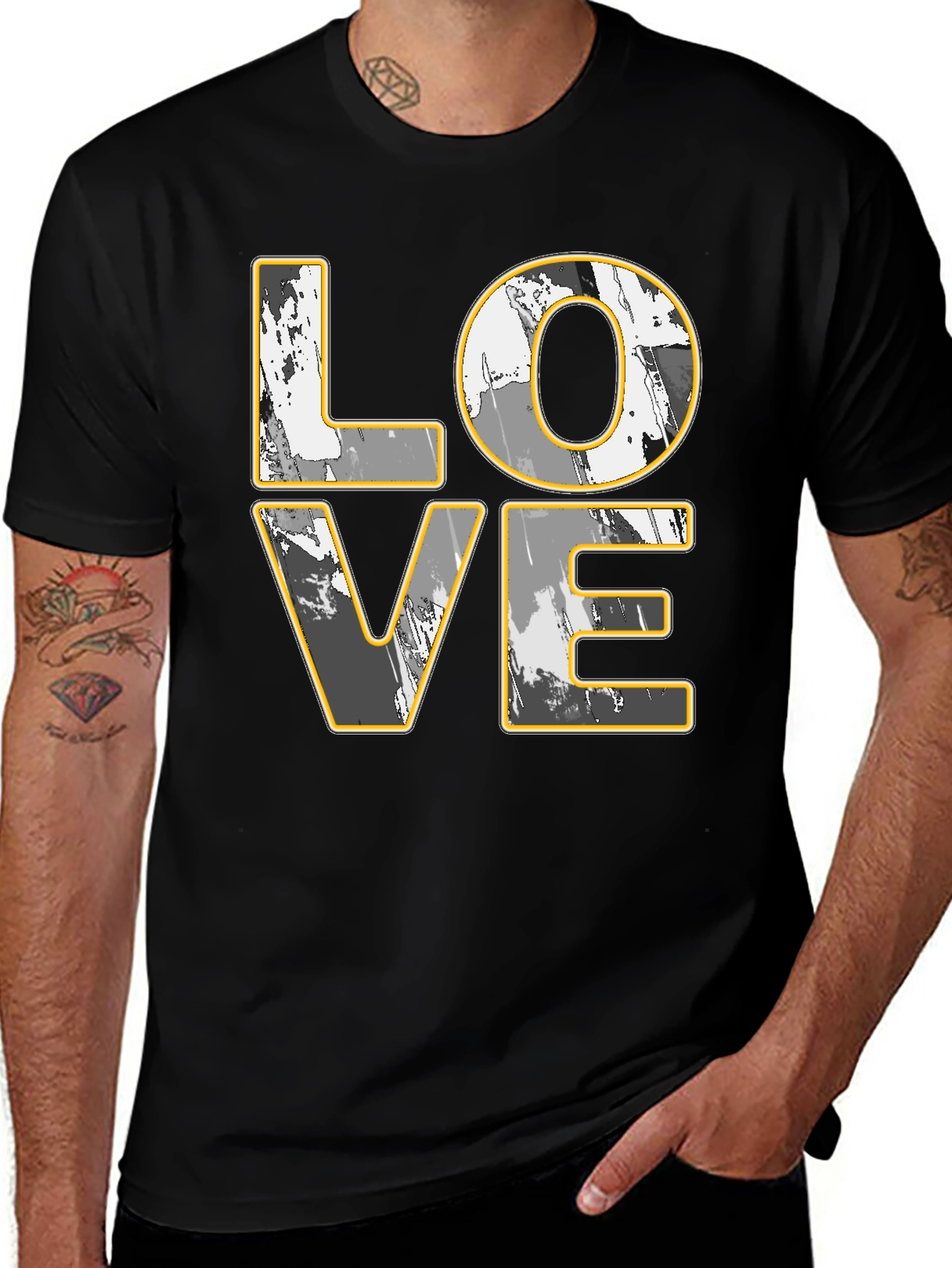 LOVE Graphic Print Black T-Shirt
