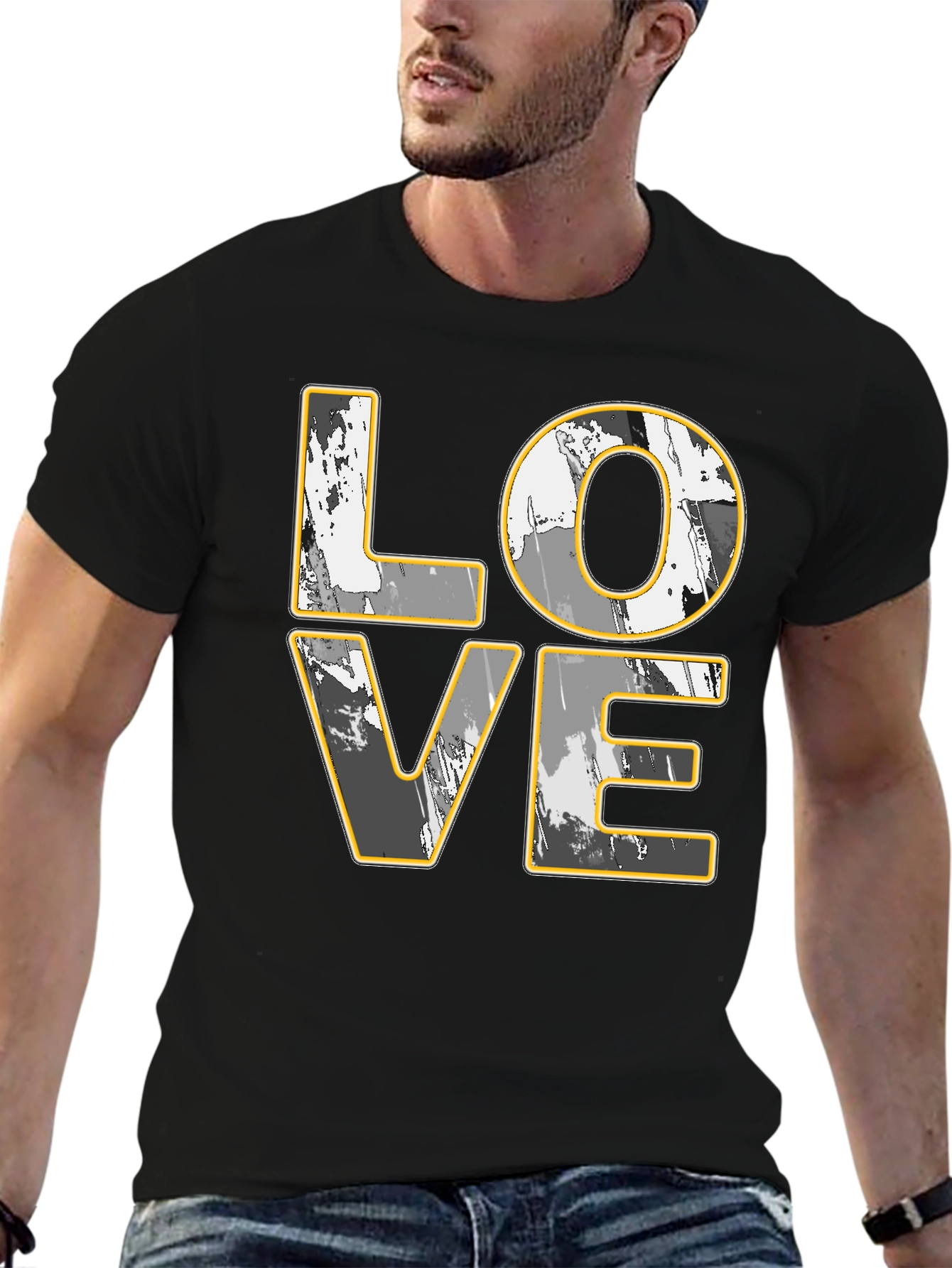 LOVE Graphic Print Black T-Shirt