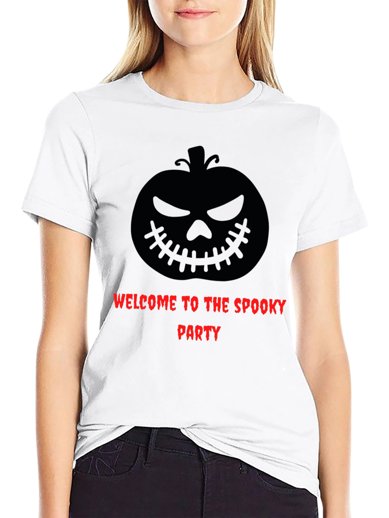 Spooky Party Graphic Tee - Halloween Pumpkin Design