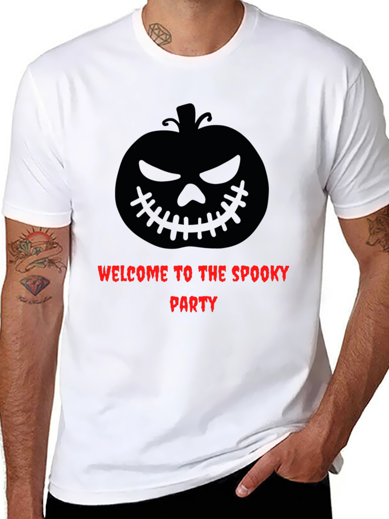 Spooky Party Graphic Tee - Halloween Pumpkin Design