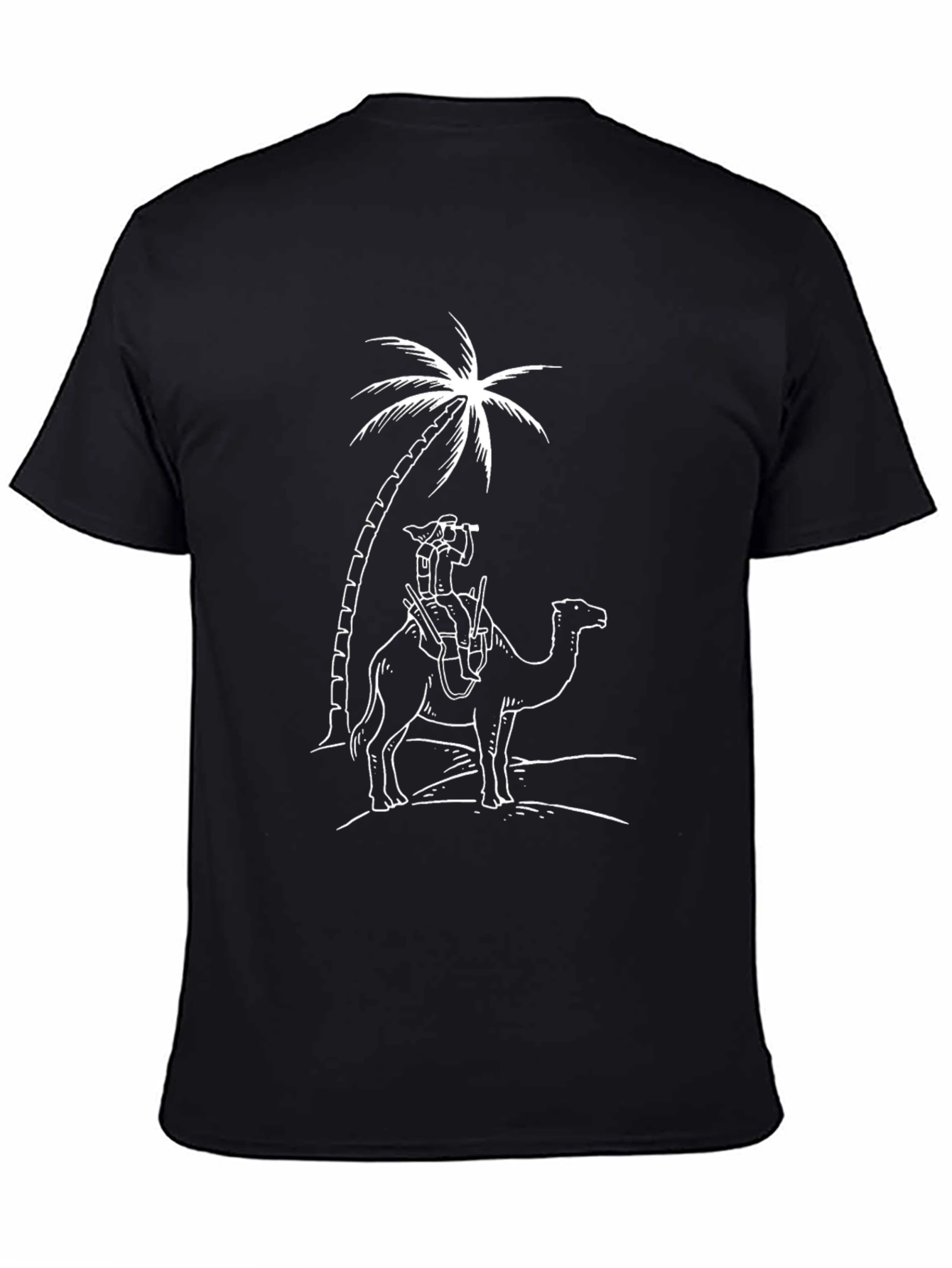 Camel Rider Graphic Tee - Black Cotton T-Shirt