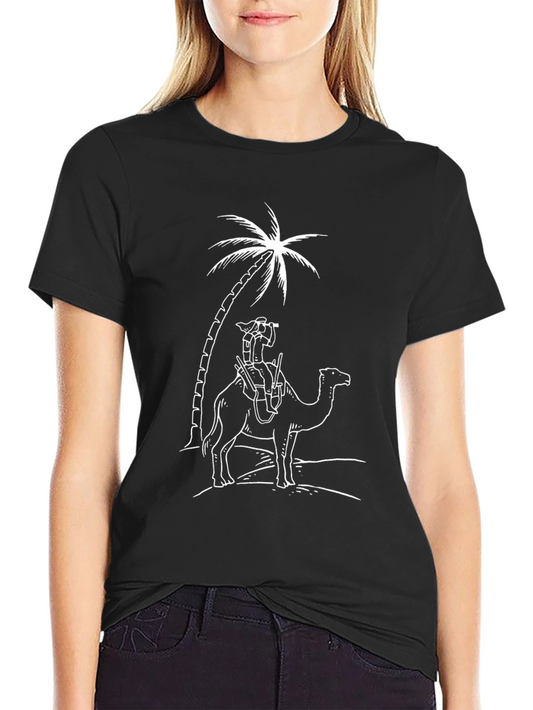 Camel Rider Graphic Tee - Black Cotton T-Shirt