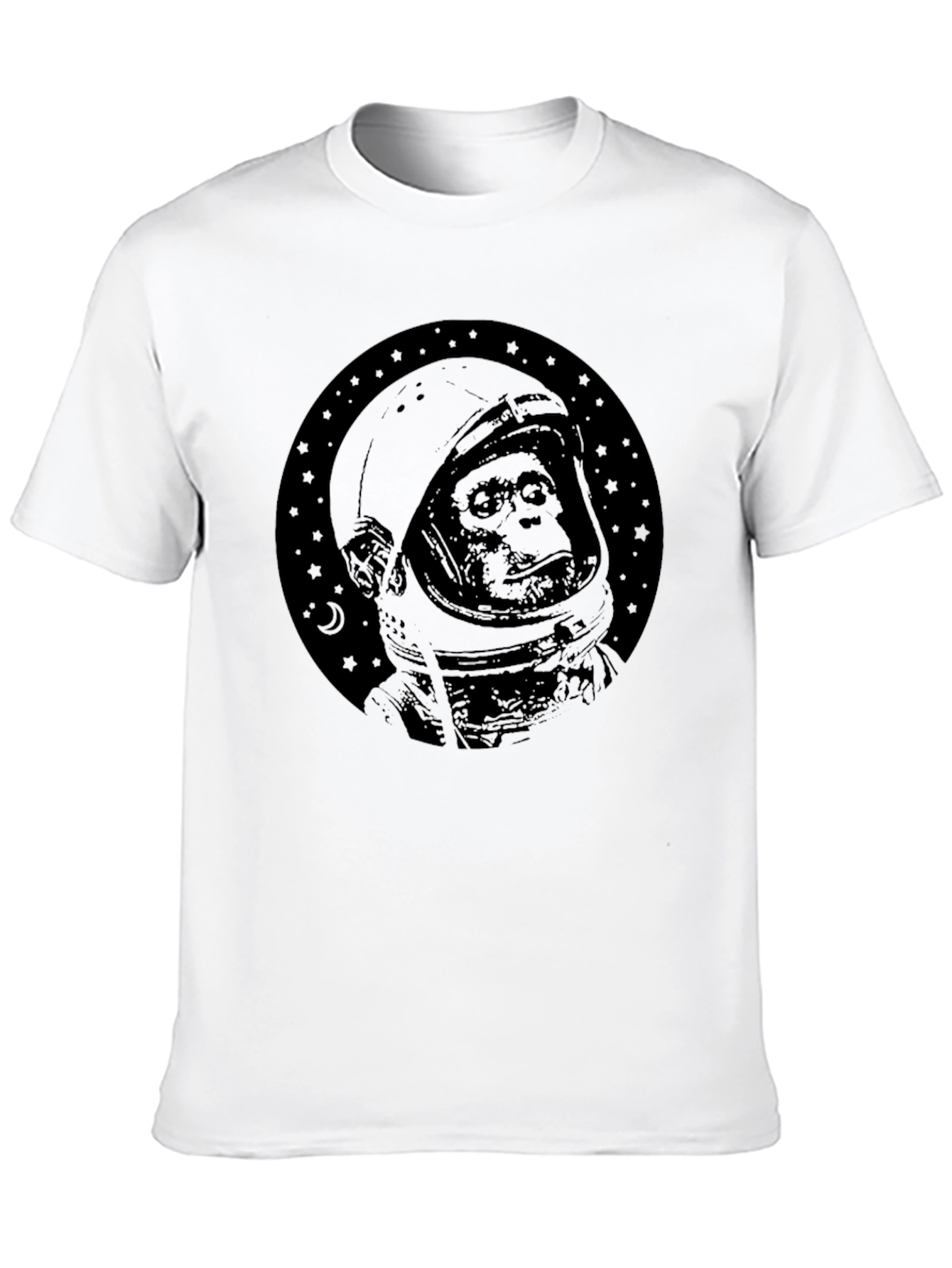 Chimpanzee Astronaut Graphic T-Shirt - Unisex Black Tee