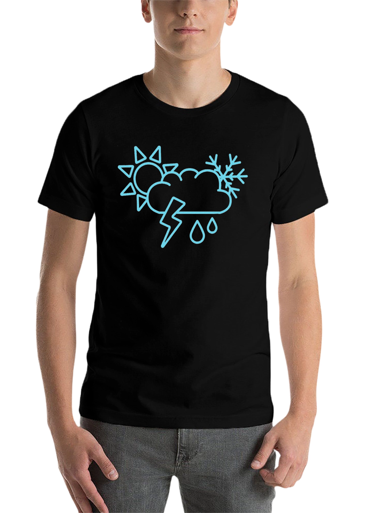 Weather Pattern T-Shirt - Black