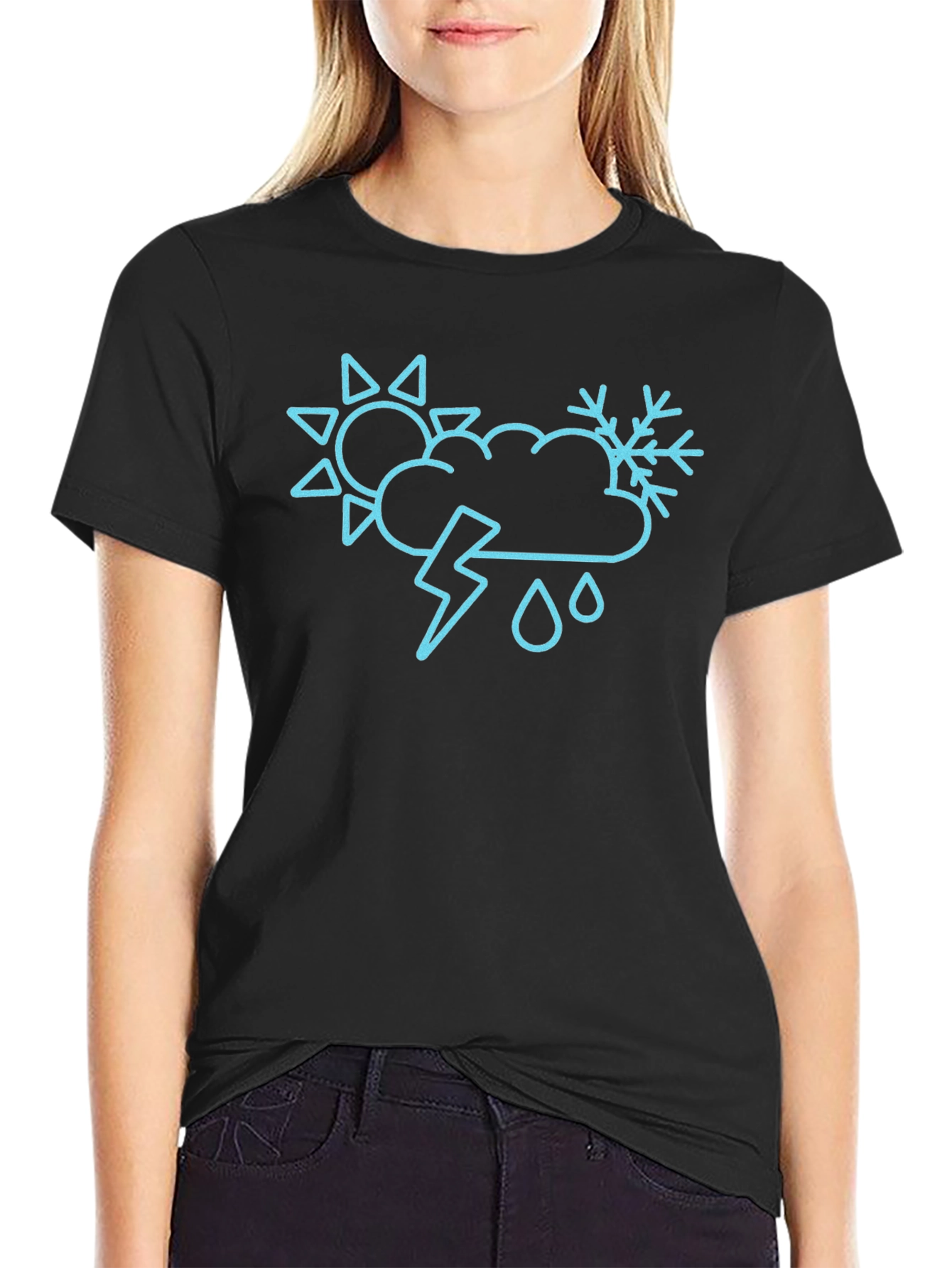 Weather Pattern T-Shirt - Black