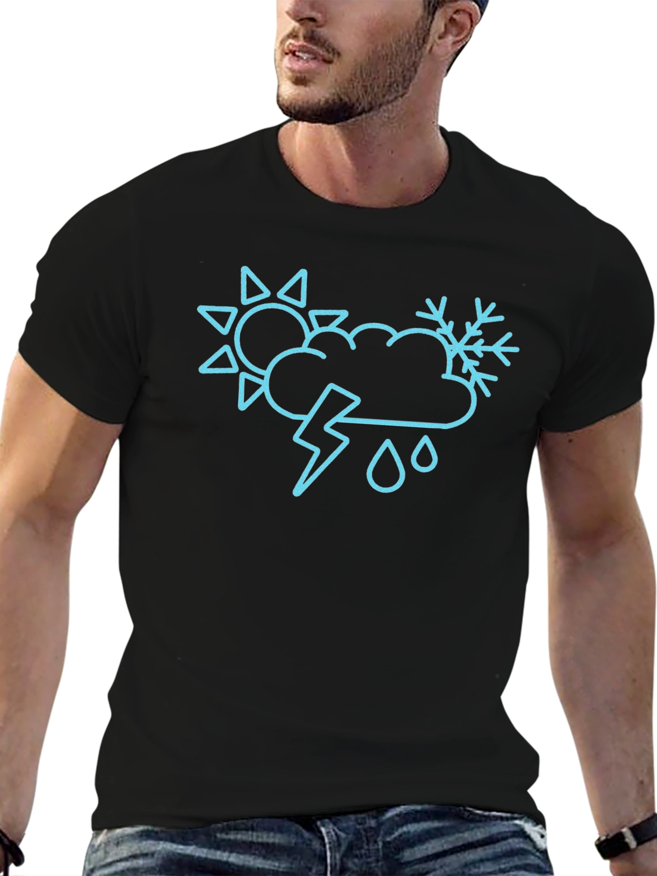 Weather Pattern T-Shirt - Black