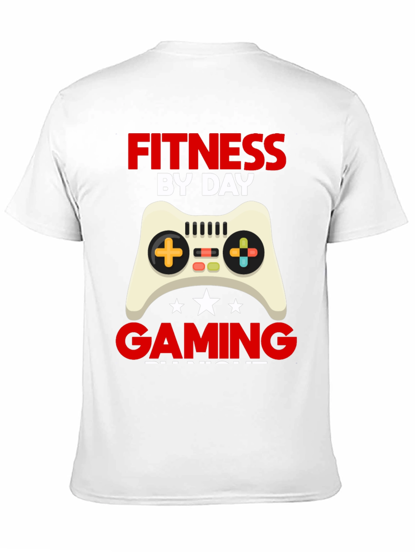 Fitness By Day Gaming By Night Black Graphic Tee