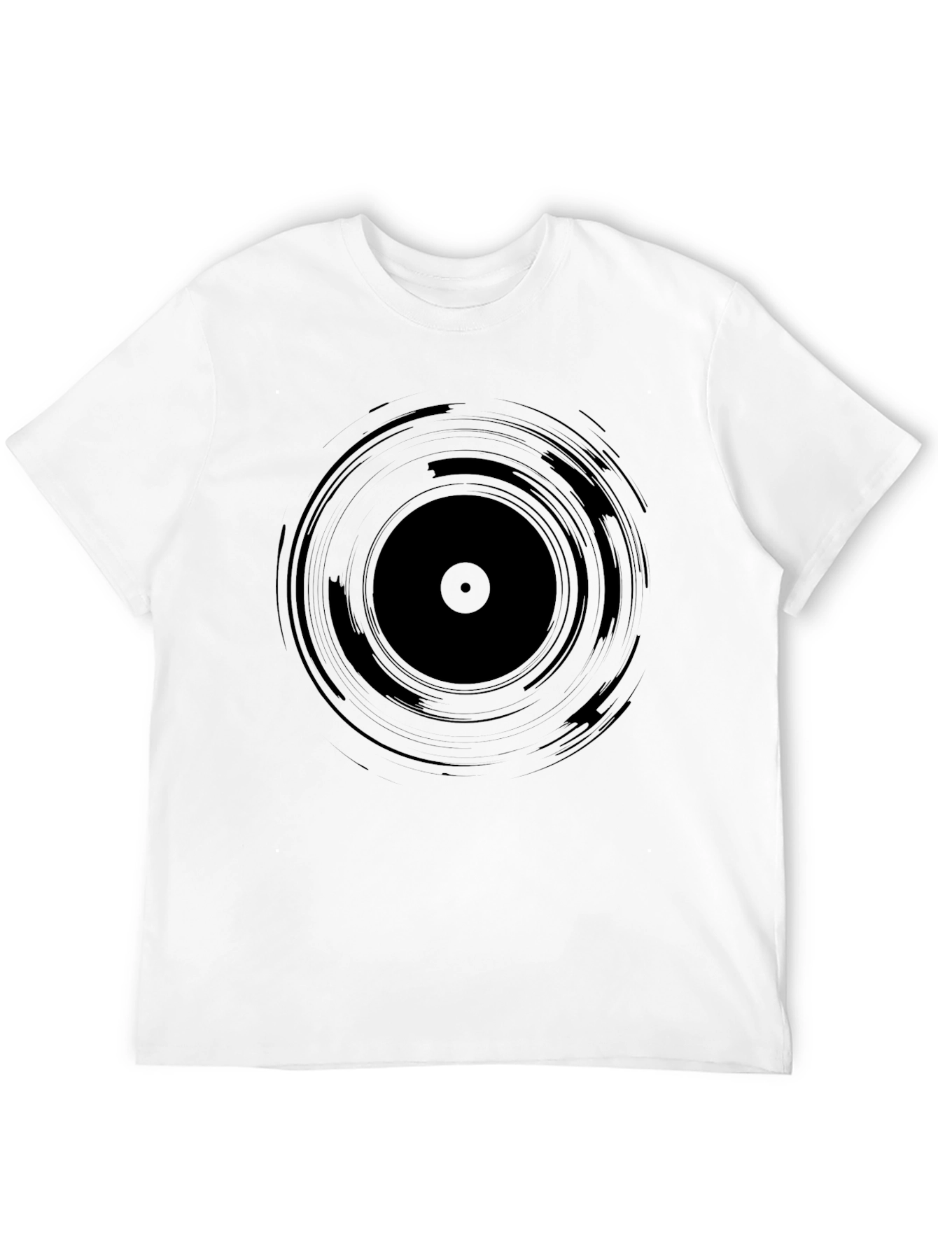 Vinyl Record Graphic Tee - Black