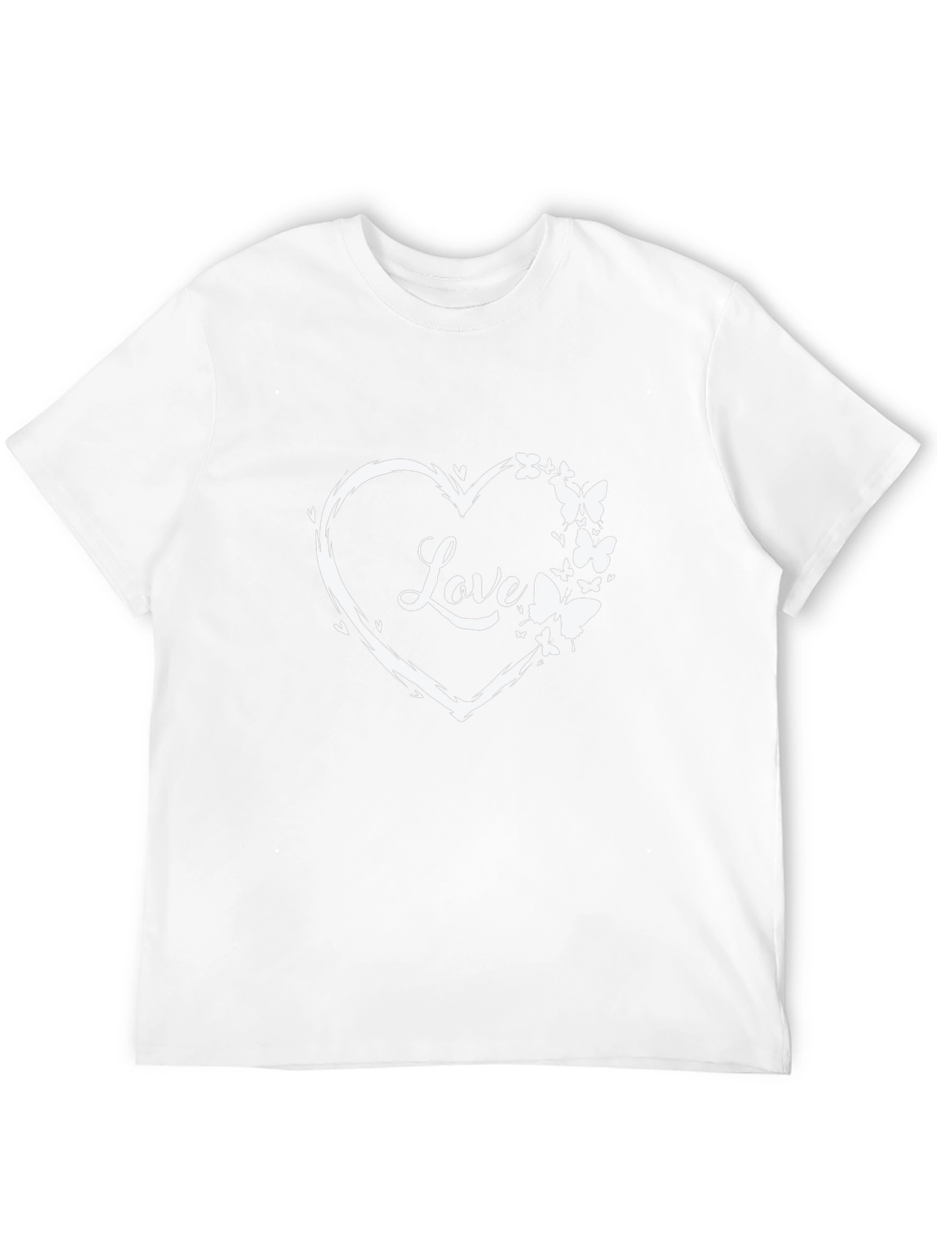 Love Heart Butterfly Graphic Tee - Black