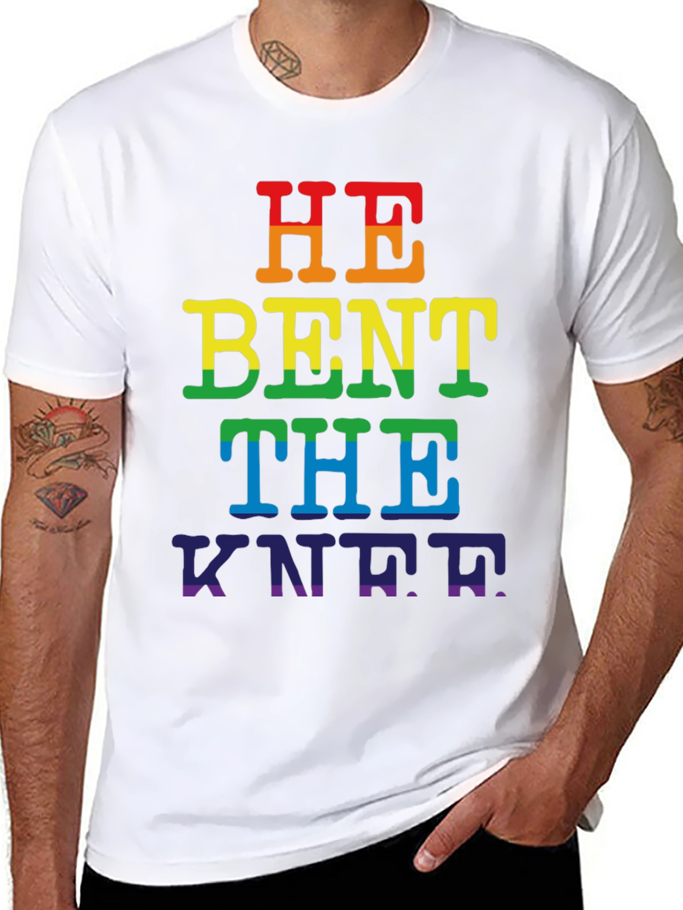 Rainbow He Bent the Knee Pride T-Shirt
