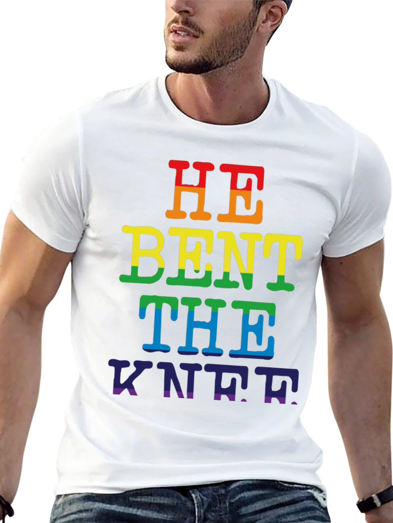 Rainbow He Bent the Knee Pride T-Shirt
