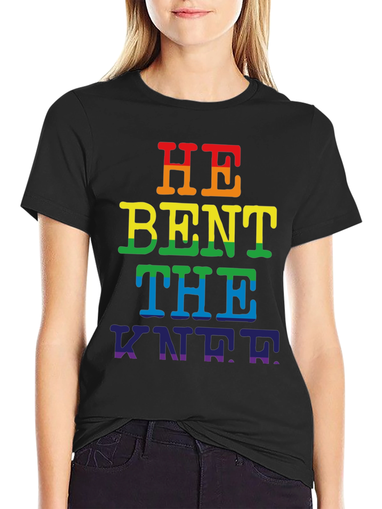 Rainbow He Bent the Knee Pride T-Shirt