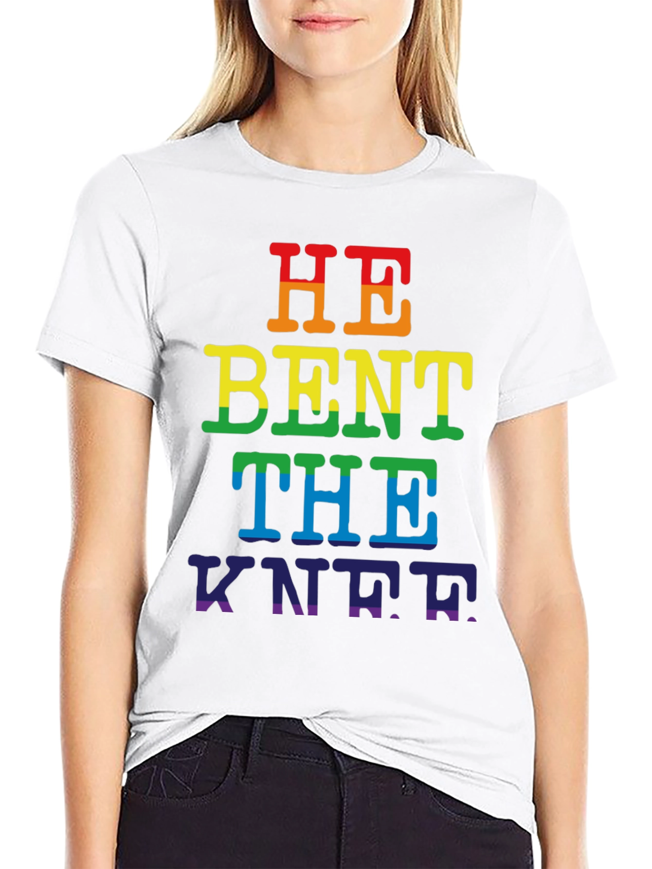 Rainbow He Bent the Knee Pride T-Shirt