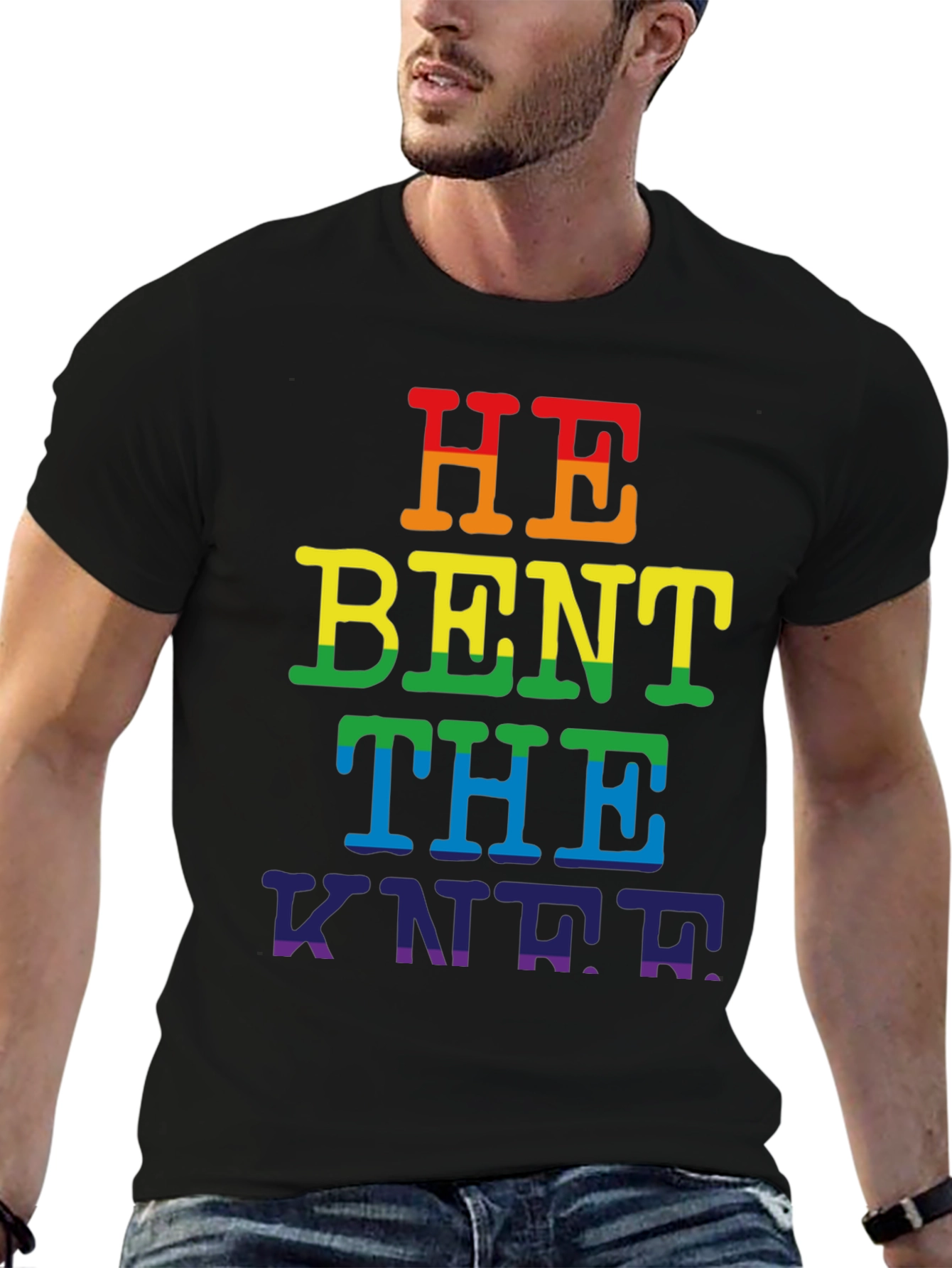 Rainbow He Bent the Knee Pride T-Shirt