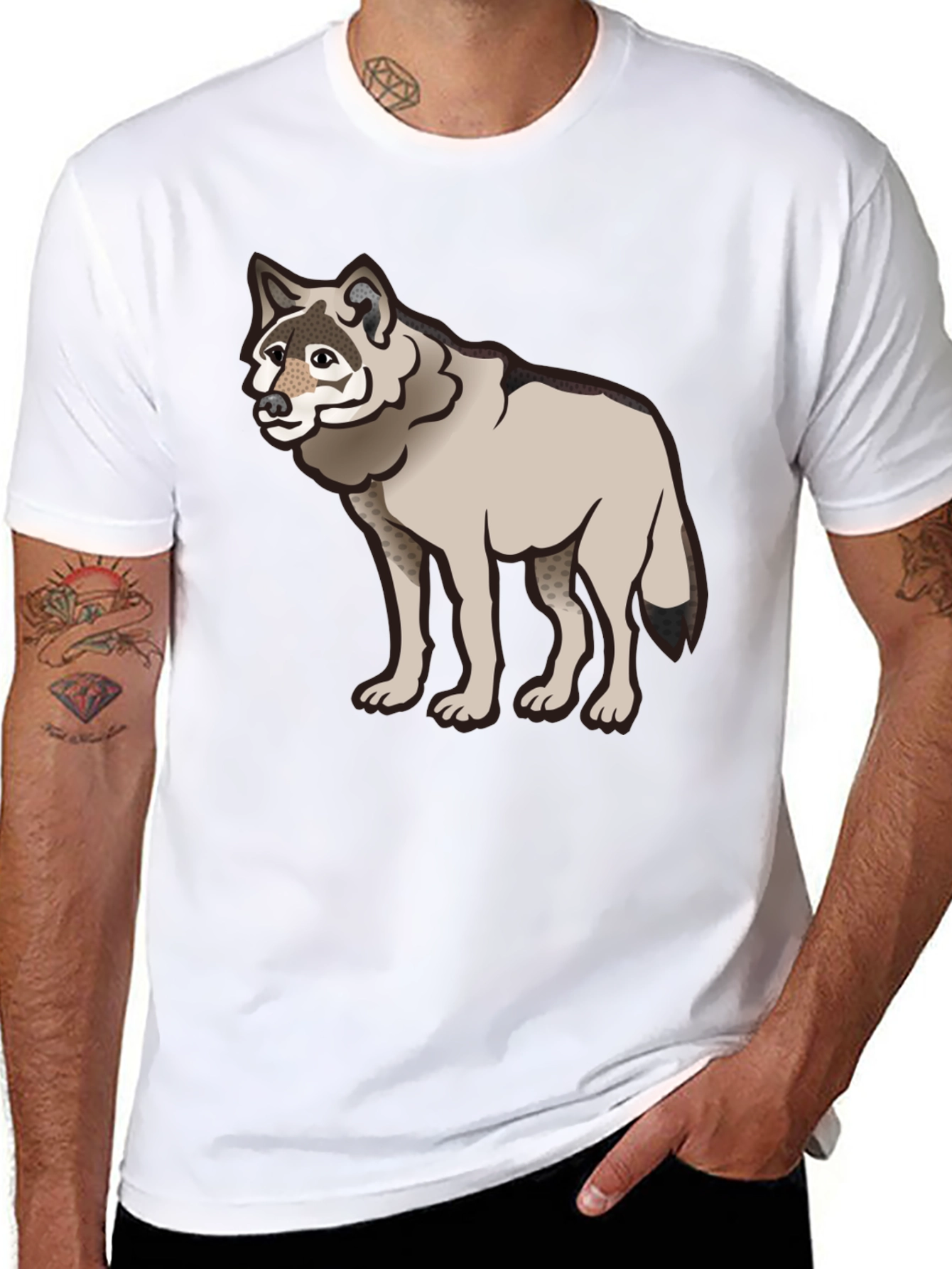 Cool Wolf Graphic Black T-Shirt