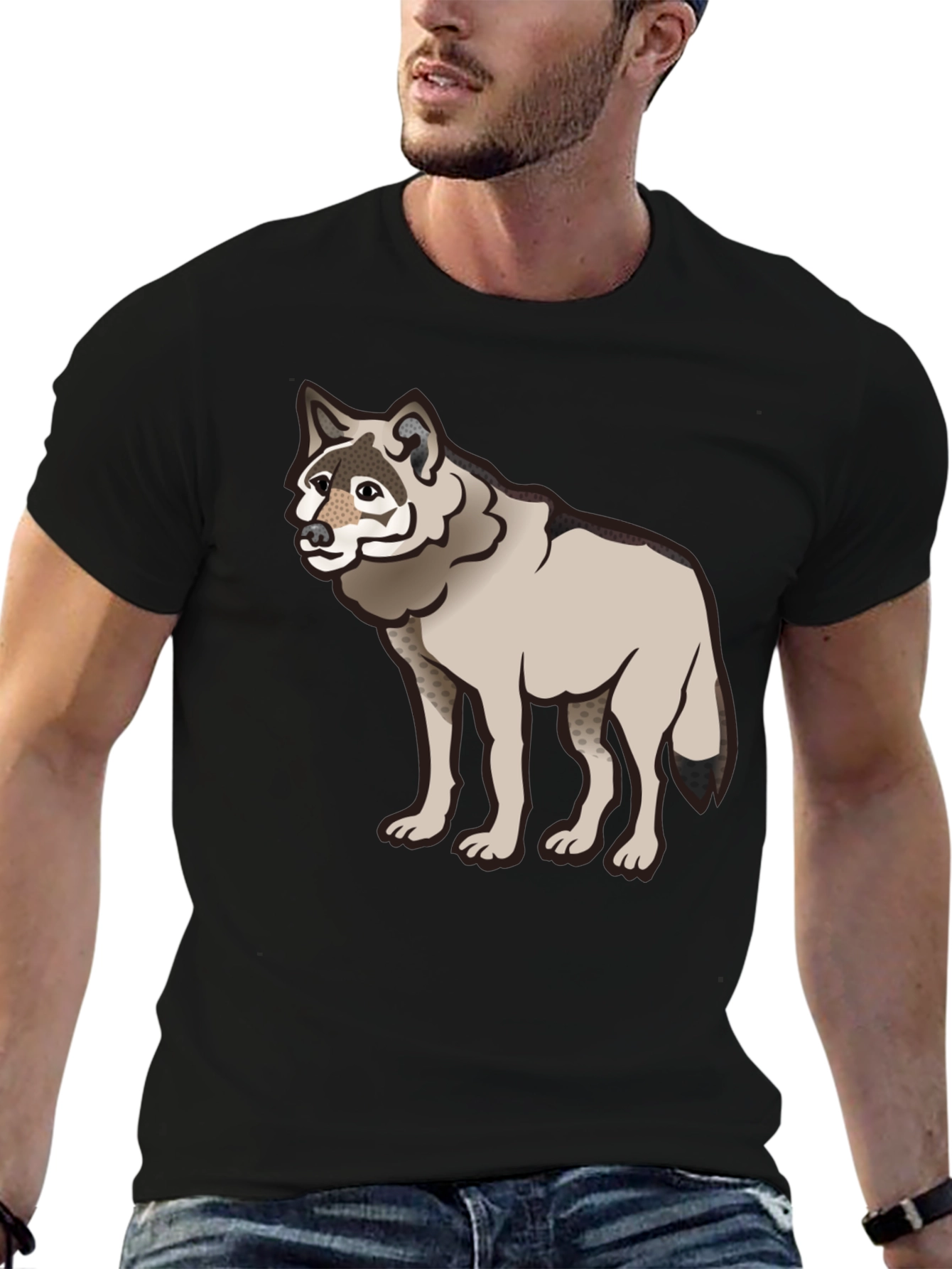 Cool Wolf Graphic Black T-Shirt