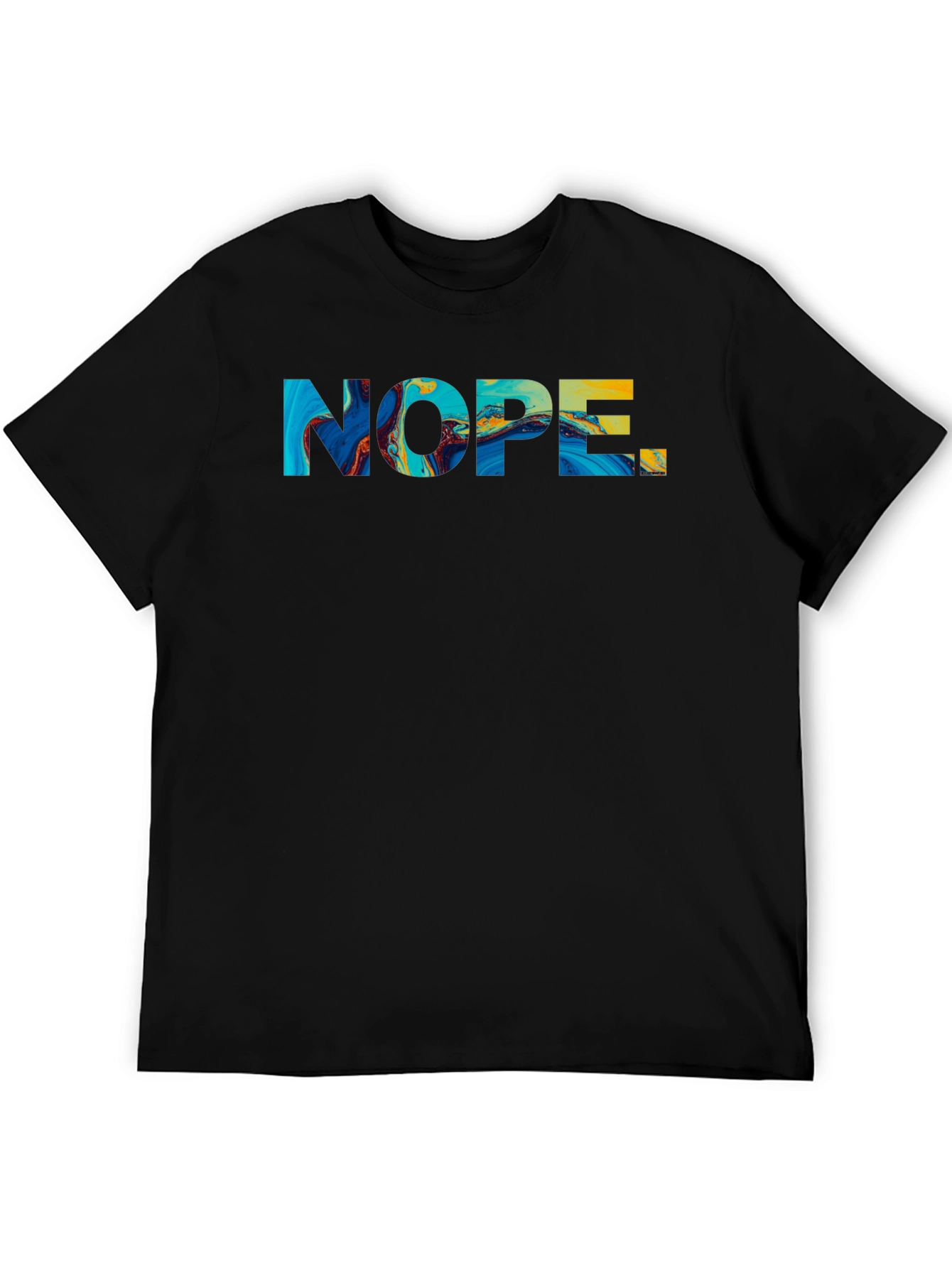 Nope Graphic Tee - Mens Black Cotton T-Shirt