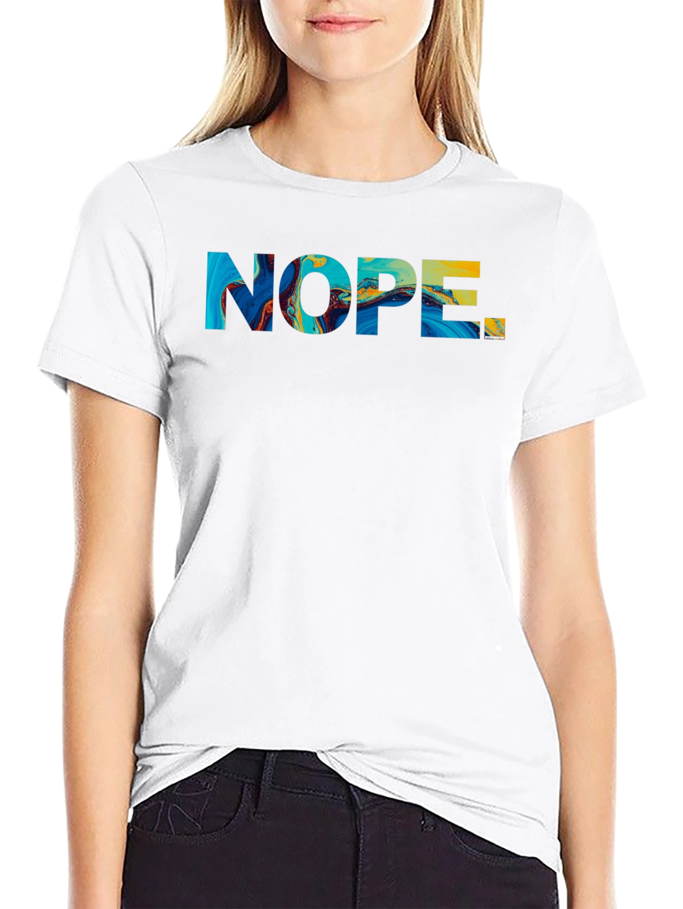 Nope Graphic Tee - Mens Black Cotton T-Shirt
