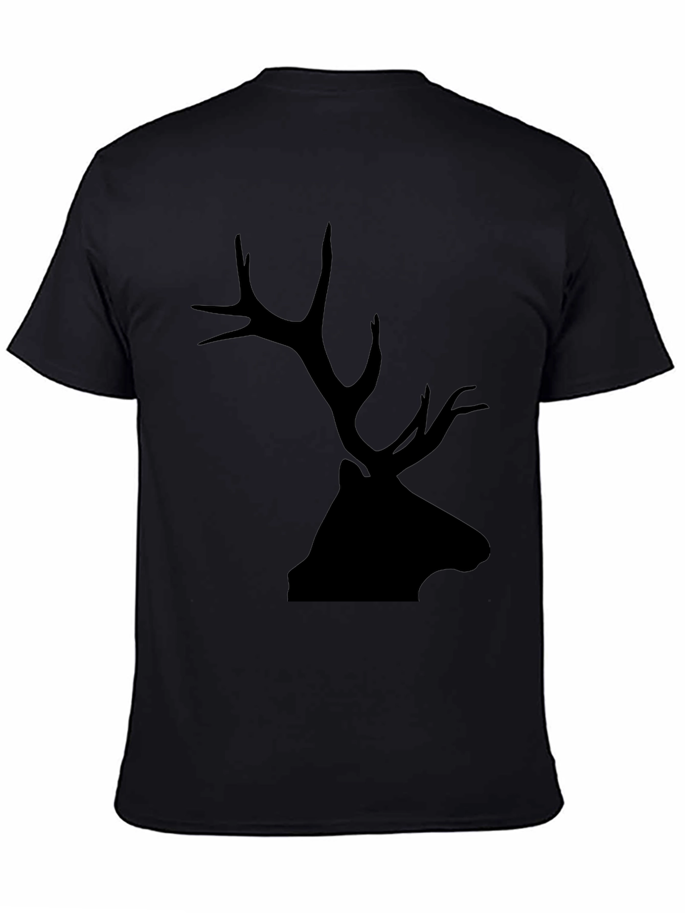 Mens Black Deer Silhouette Graphic T-Shirt