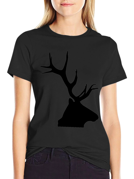 Mens Black Deer Silhouette Graphic T-Shirt