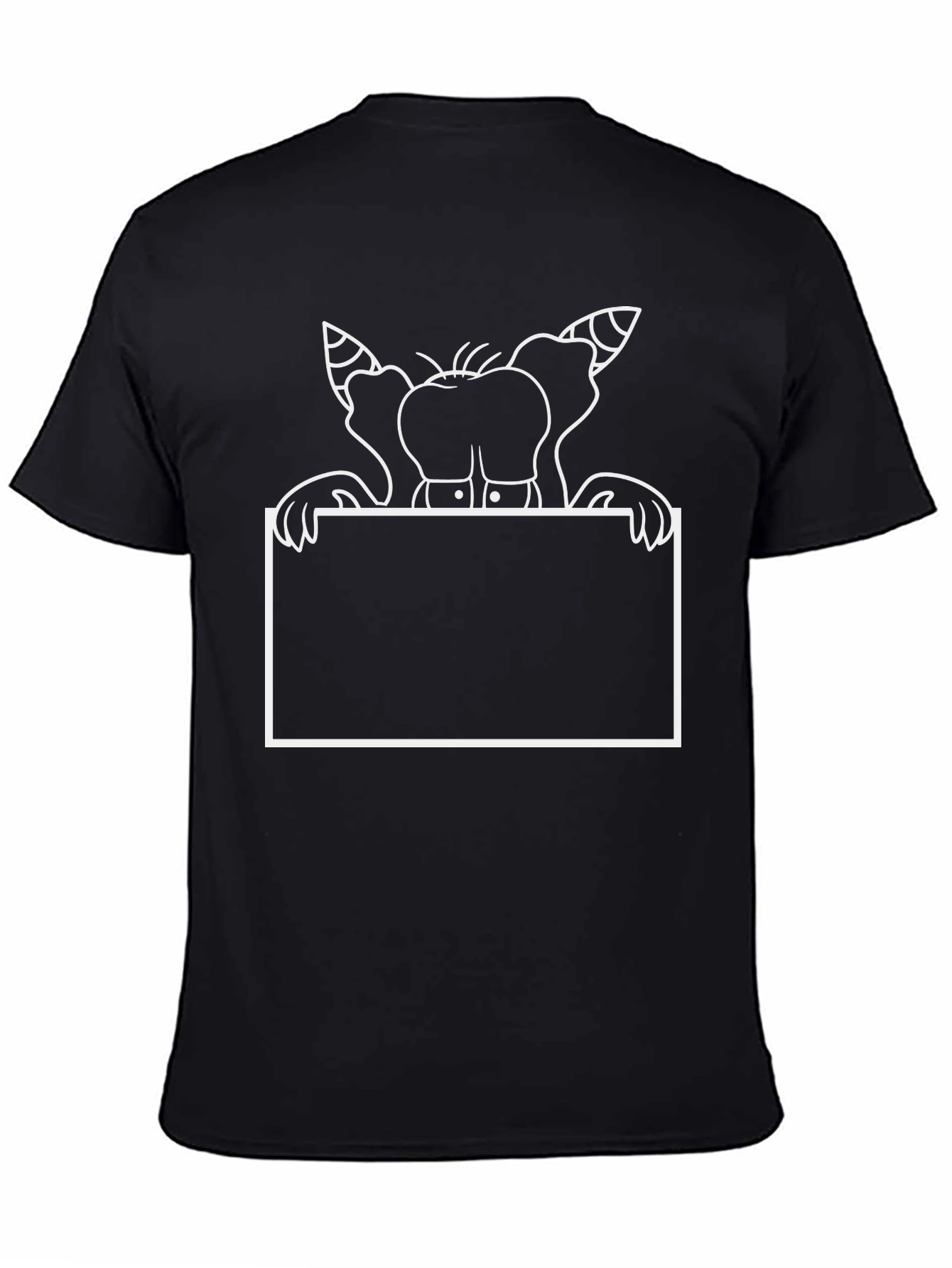 Cartoon Elephant Graphic Black T-Shirt