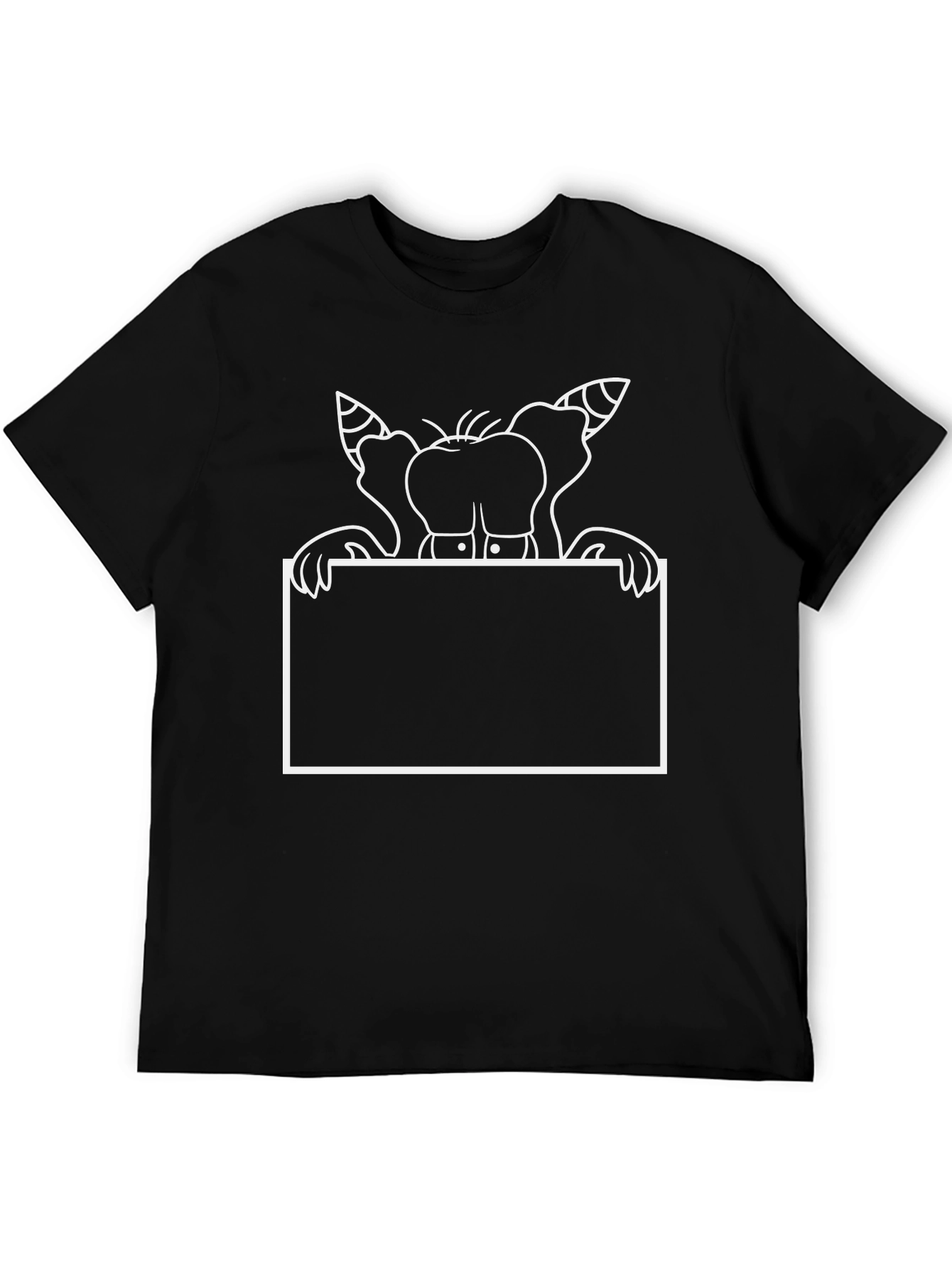 Cartoon Elephant Graphic Black T-Shirt